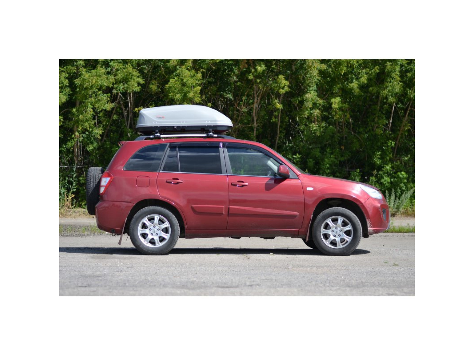 Автобокс (бокс на крышу) Turino Compact 360 л., 1420 х 830 х 450мм., серый, матовый (двухсторнний)