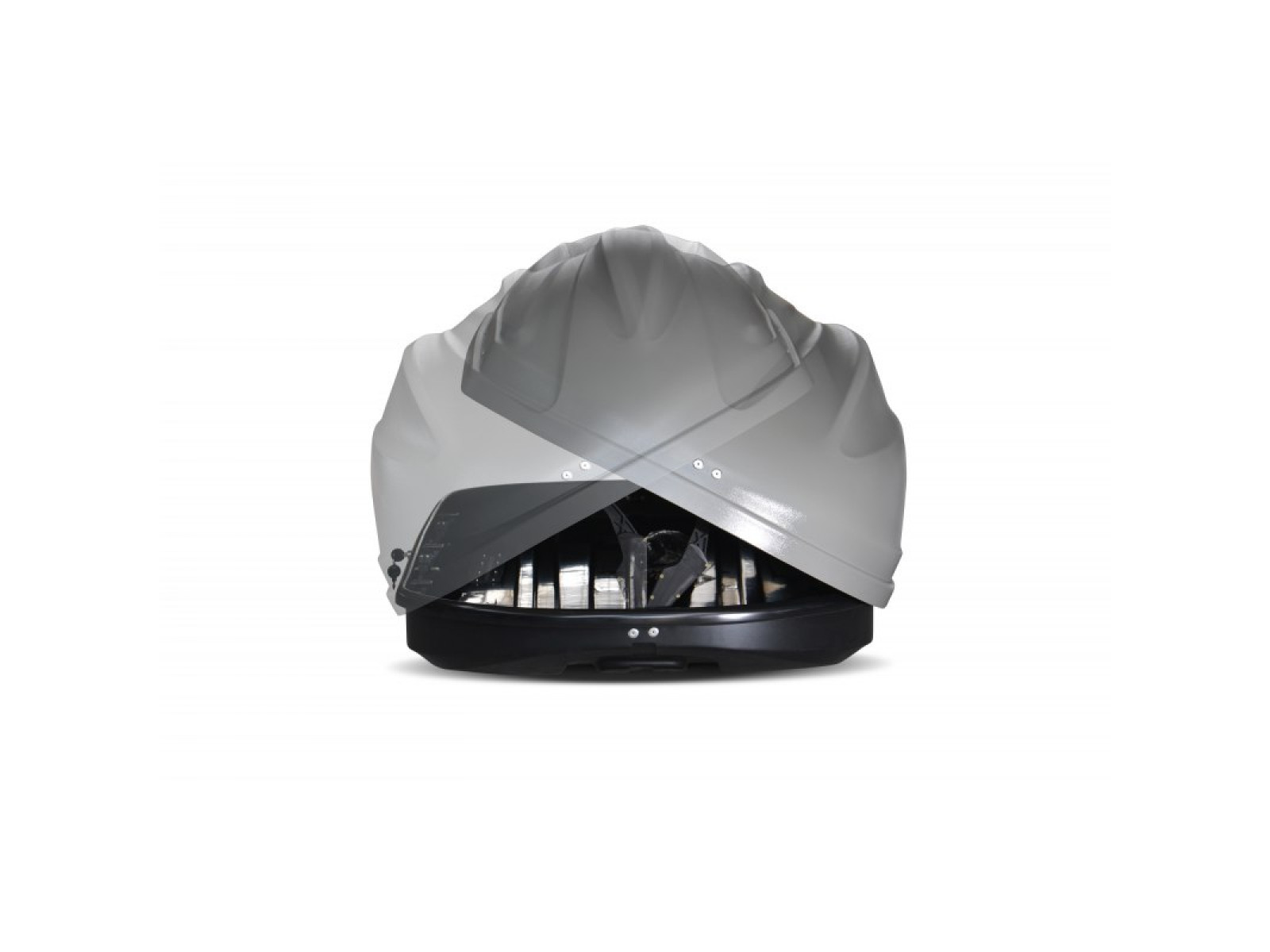 Автобокс (бокс на крышу) Turino Sport 480 л., 2100 х 800 х 450мм., серый, матовый (двухсторнний)