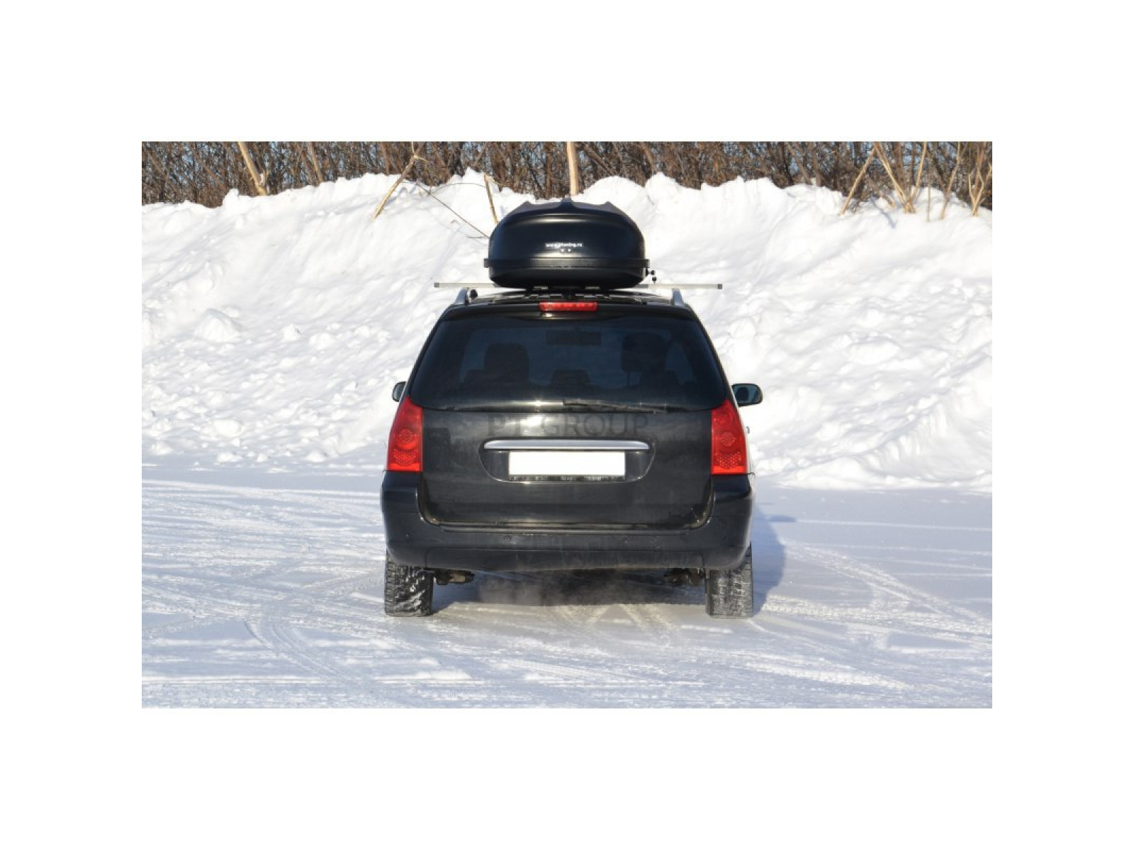 Автобокс (бокс на крышу) Turino Sport 480 л., 2100 х 800 х 450мм., черный, матовый (двухсторнний)