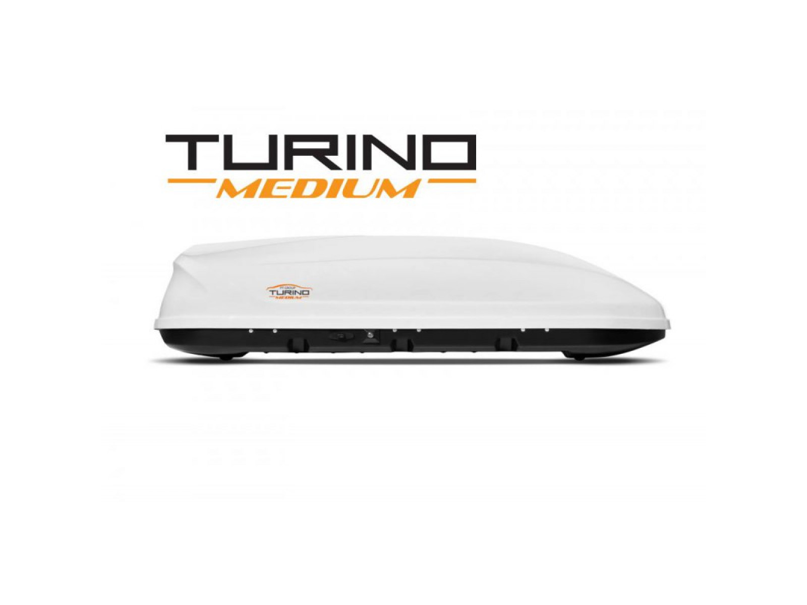 Автобокс на крышу Белый Turino Medium (460 л) Аэродинамический