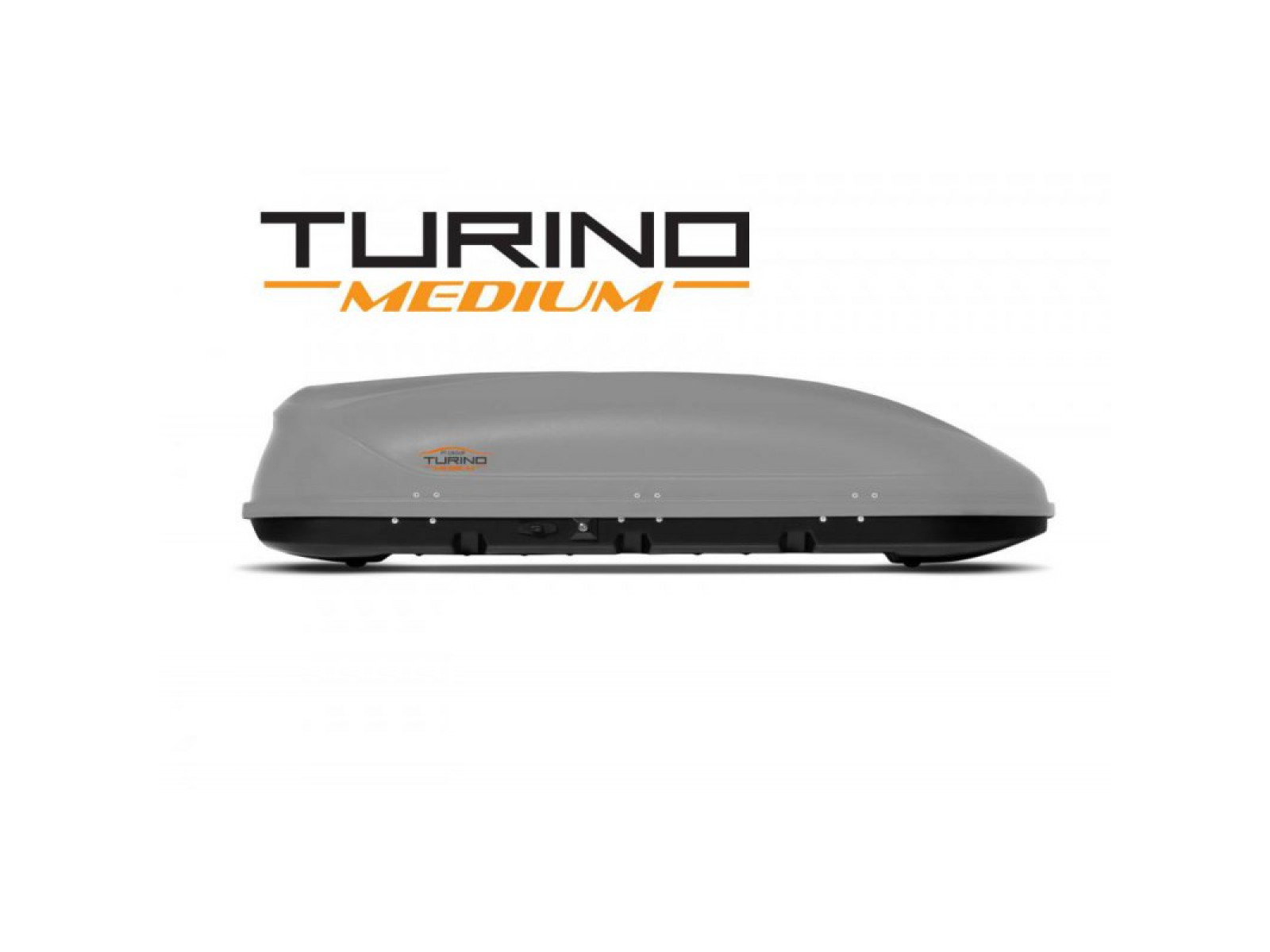 Автобокс на крышу Серый Turino Medium (460 л) Аэродинамический
