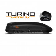 Автобокс на крышу черный Turino Medium (460 л) Аэродинамический с двусторонним открыванием