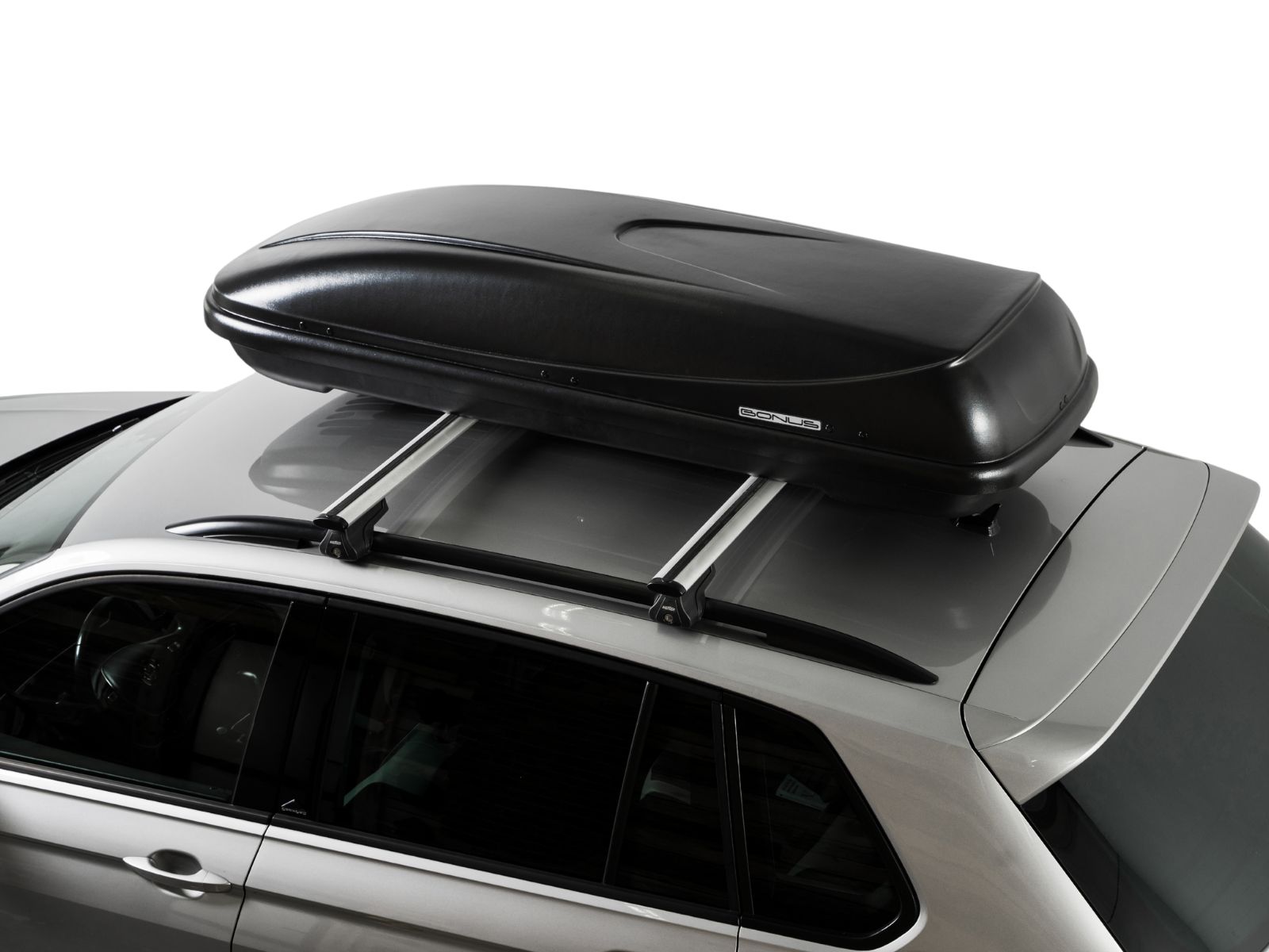 Автобокс на крышу Bonus 330 Чёрный Матовый с односторонним открытием