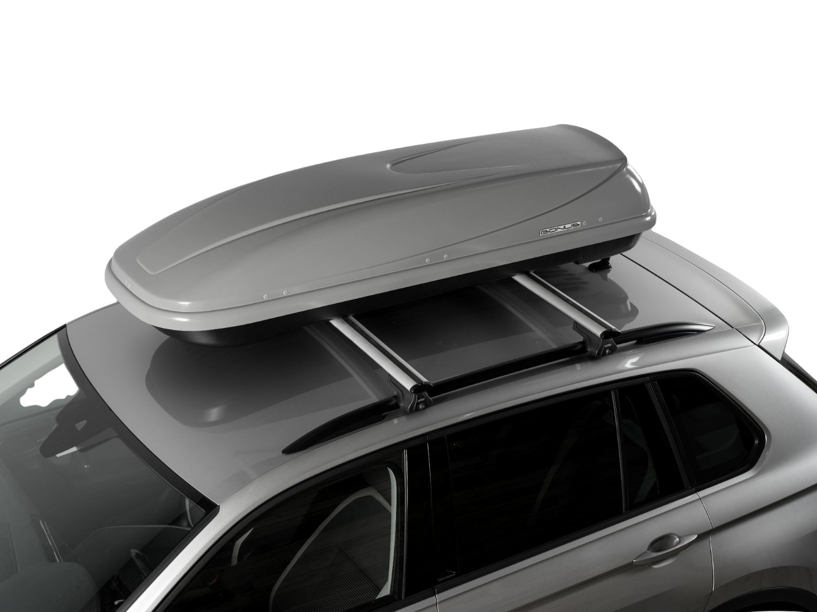 Автобокс на крышу Bonus 330 Серый Матовый с односторонним открытием