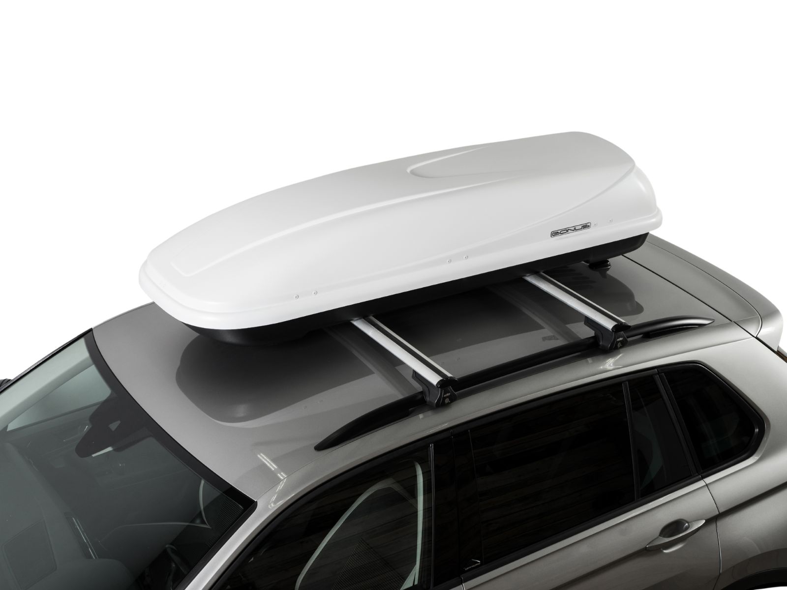 Автобокс на крышу Bonus 330 Белый Матовый с односторонним открытием