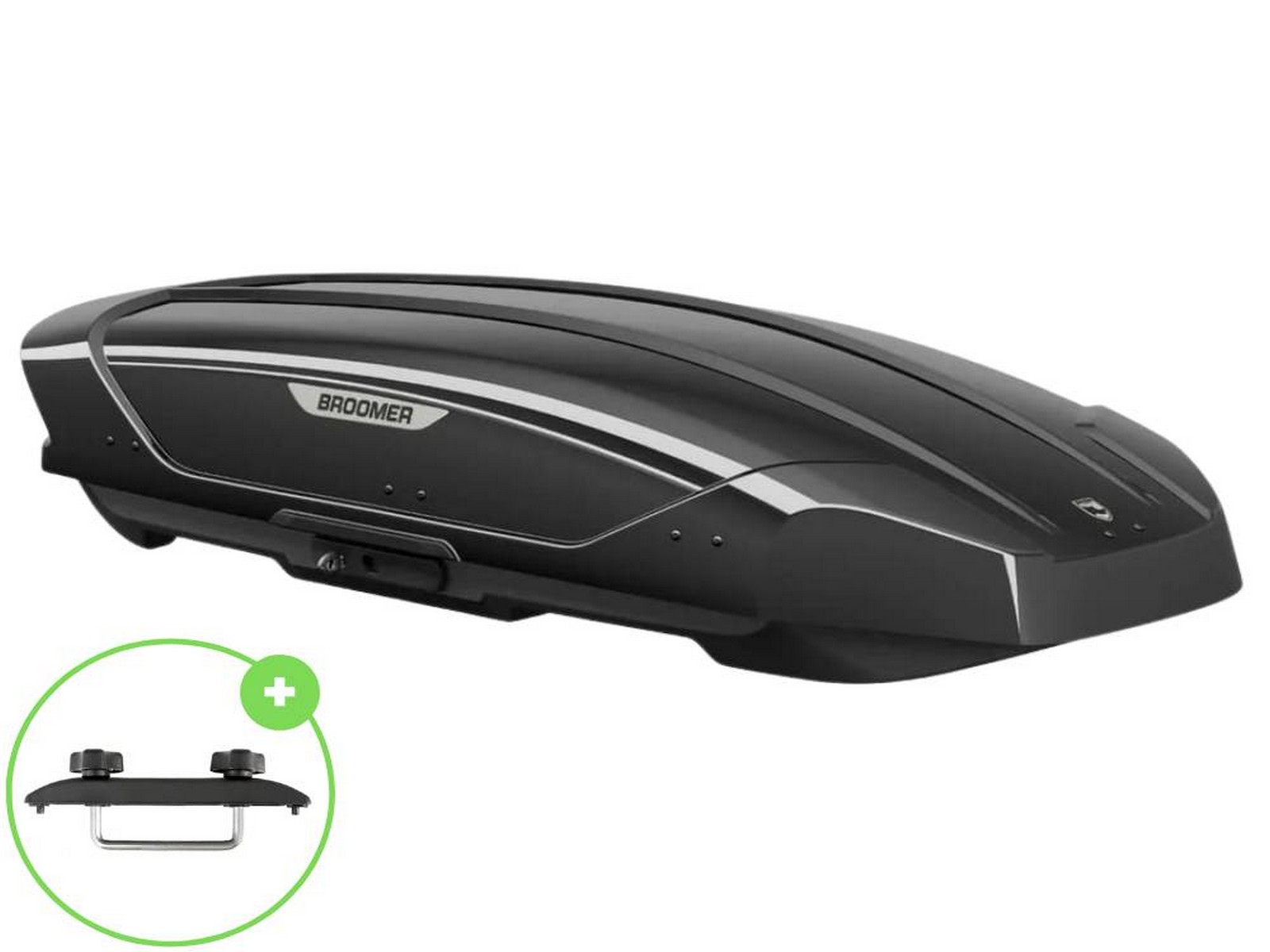 Автобокс Broomer Venture L (П-Скоба) Чёрный Глянец без центр. усилителя с двусторонним открытием