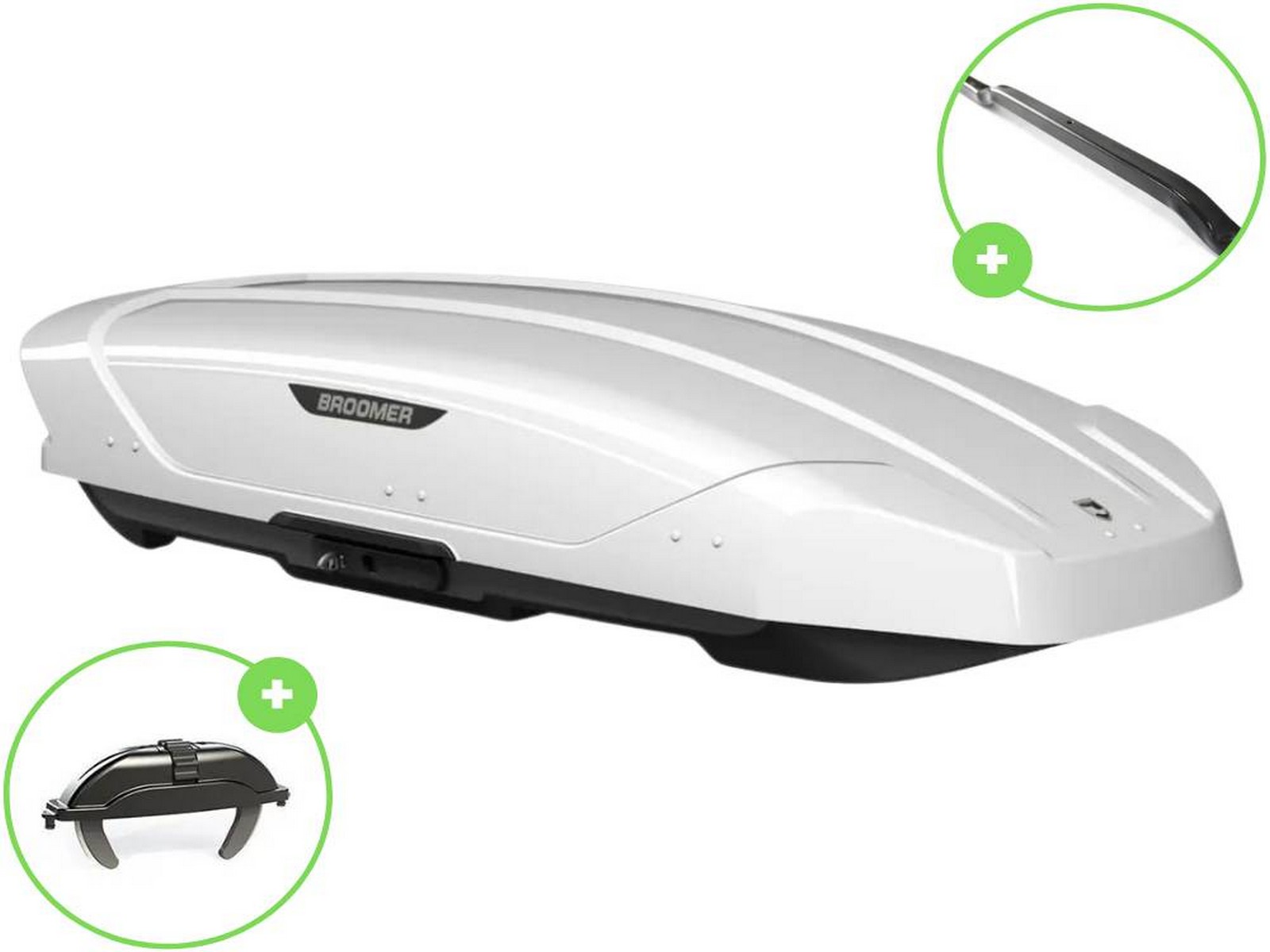 Автобокс Broomer Venture L (Краб) Белый Глянец c центр. усилителем с двусторонним открытием