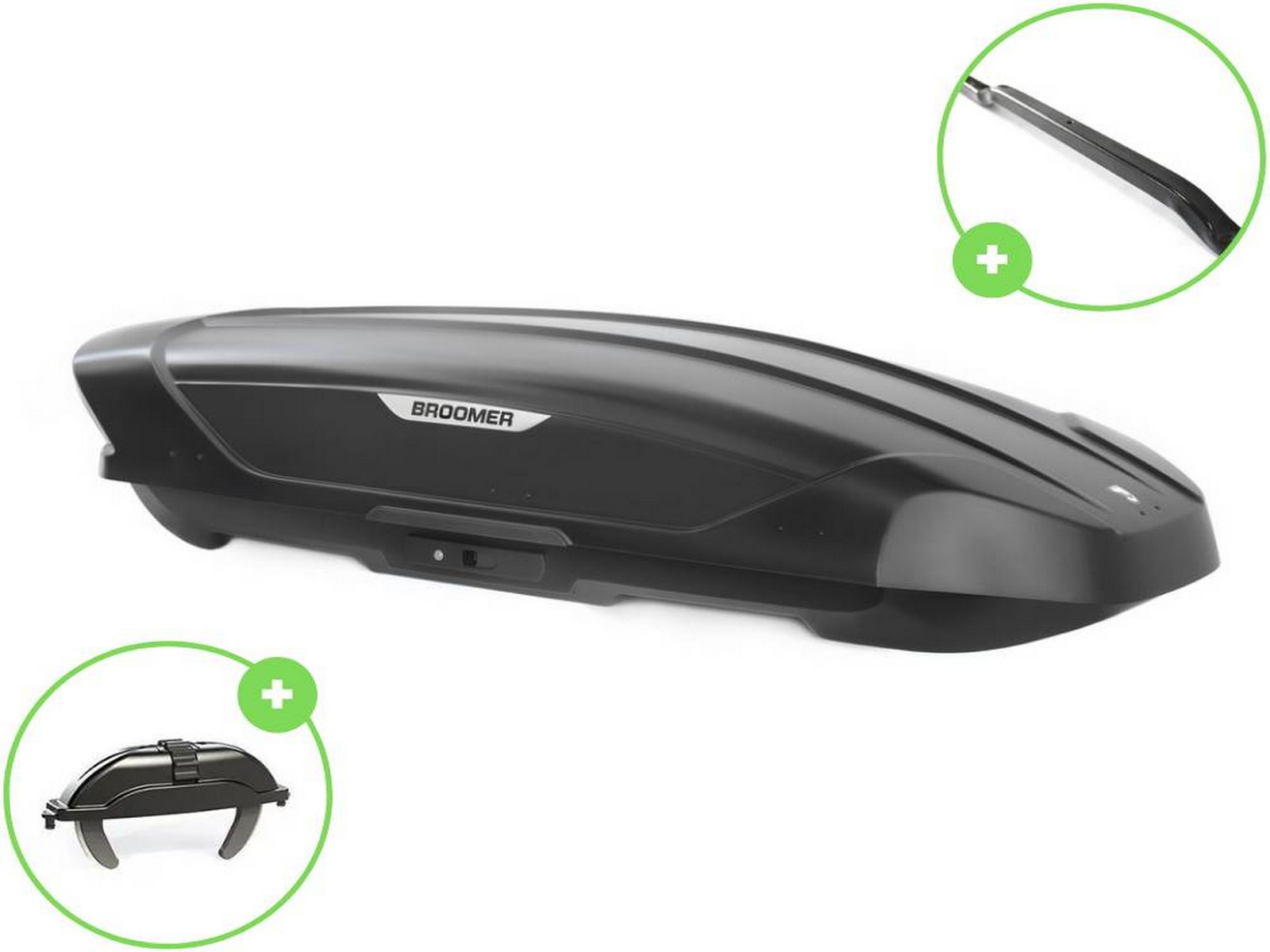 Автобокс Broomer Venture L (Краб) Чёрный Матовый c центр. усилителем с двусторонним открытием