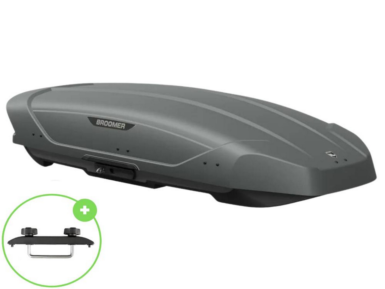 Автобокс Broomer Venture L (П-Скоба) Серый Матовый без центр. усилителя с двусторонним открытием