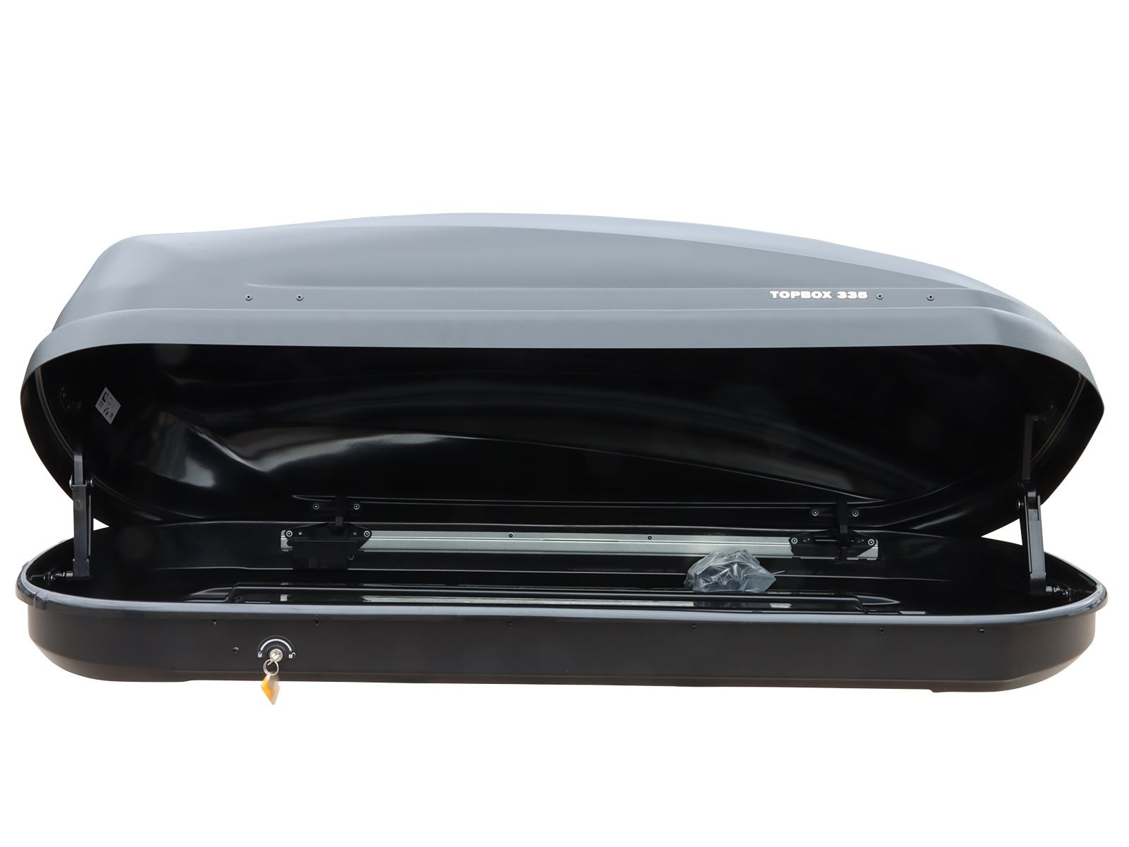 Автобокс Евродеталь TopBox 335 Чёрный Дастинг с двусторонним открытием