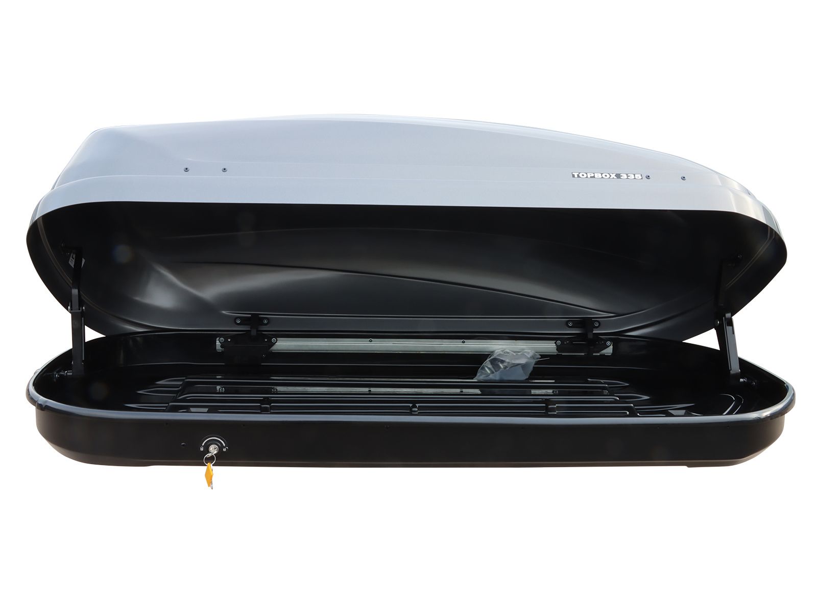 Автобокс Евродеталь TopBox 335 Серый Глянец с двусторонним открытием