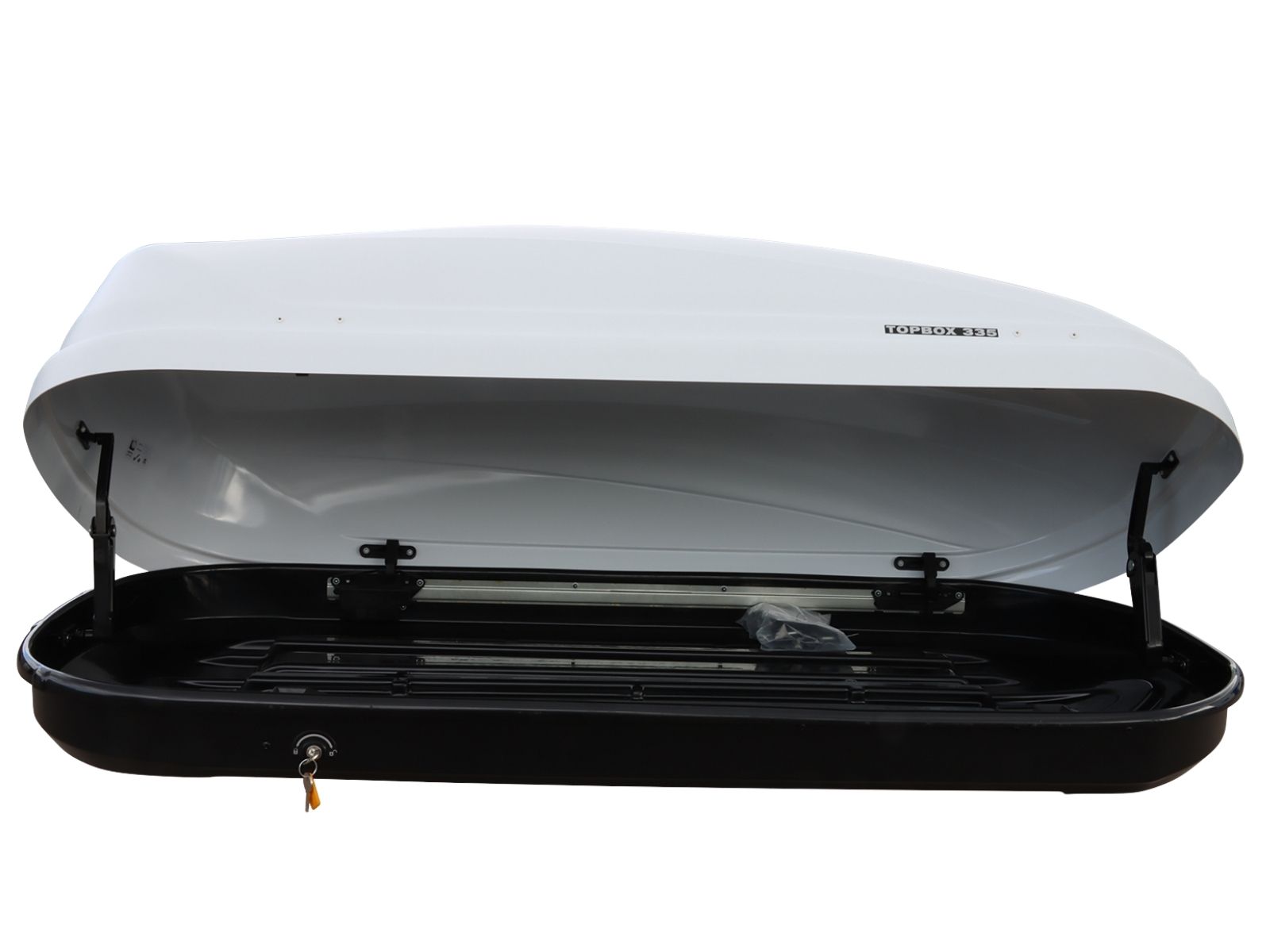 Автобокс Евродеталь TopBox 335 Белый Дастинг с двусторонним открытием