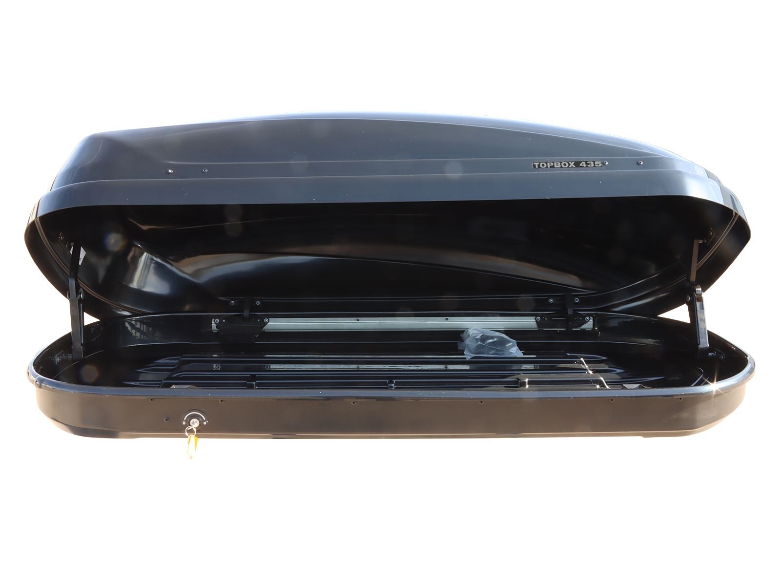 Автобокс Евродеталь TopBox 435 Чёрный Глянец с двусторонним открытием