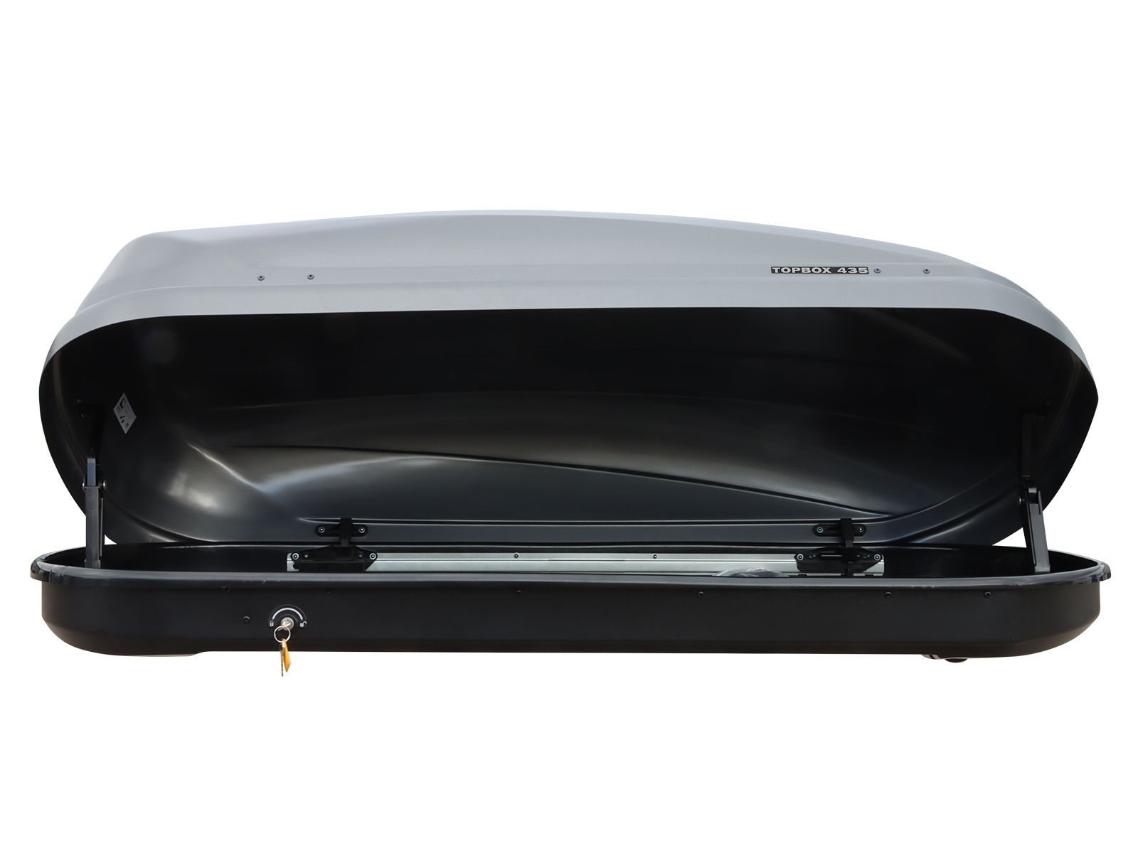 Автобокс Евродеталь TopBox 435 Серый Дастинг с двусторонним открытием