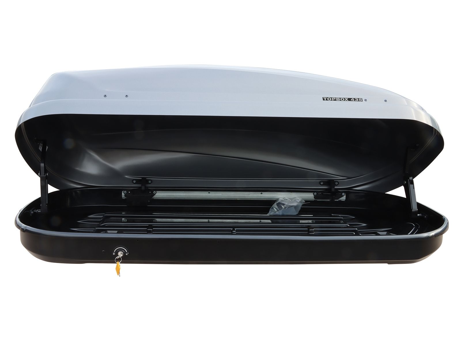 Автобокс Евродеталь TopBox 435 Серый Глянец с двусторонним открытием