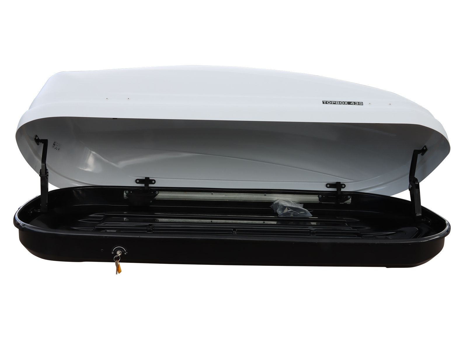 Автобокс Евродеталь TopBox 435 Белый Дастинг с двусторонним открытием