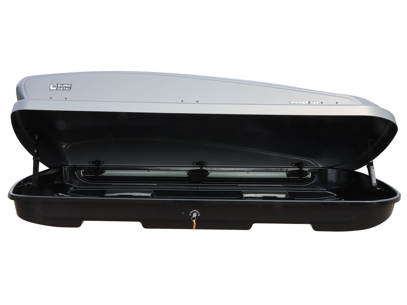 Автобокс Евродеталь Winner 425 Серый Дастинг с двусторонним открытием