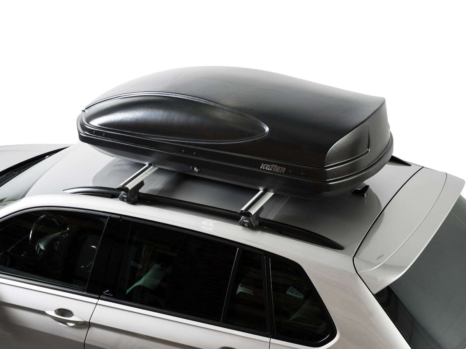 Автобокс на крышу Koffer 430 Чёрный Матовый с двусторонним открытием