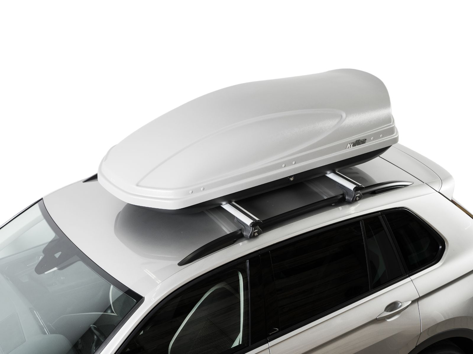 Автобокс на крышу Koffer 430 Серый Матовый с двусторонним открытием