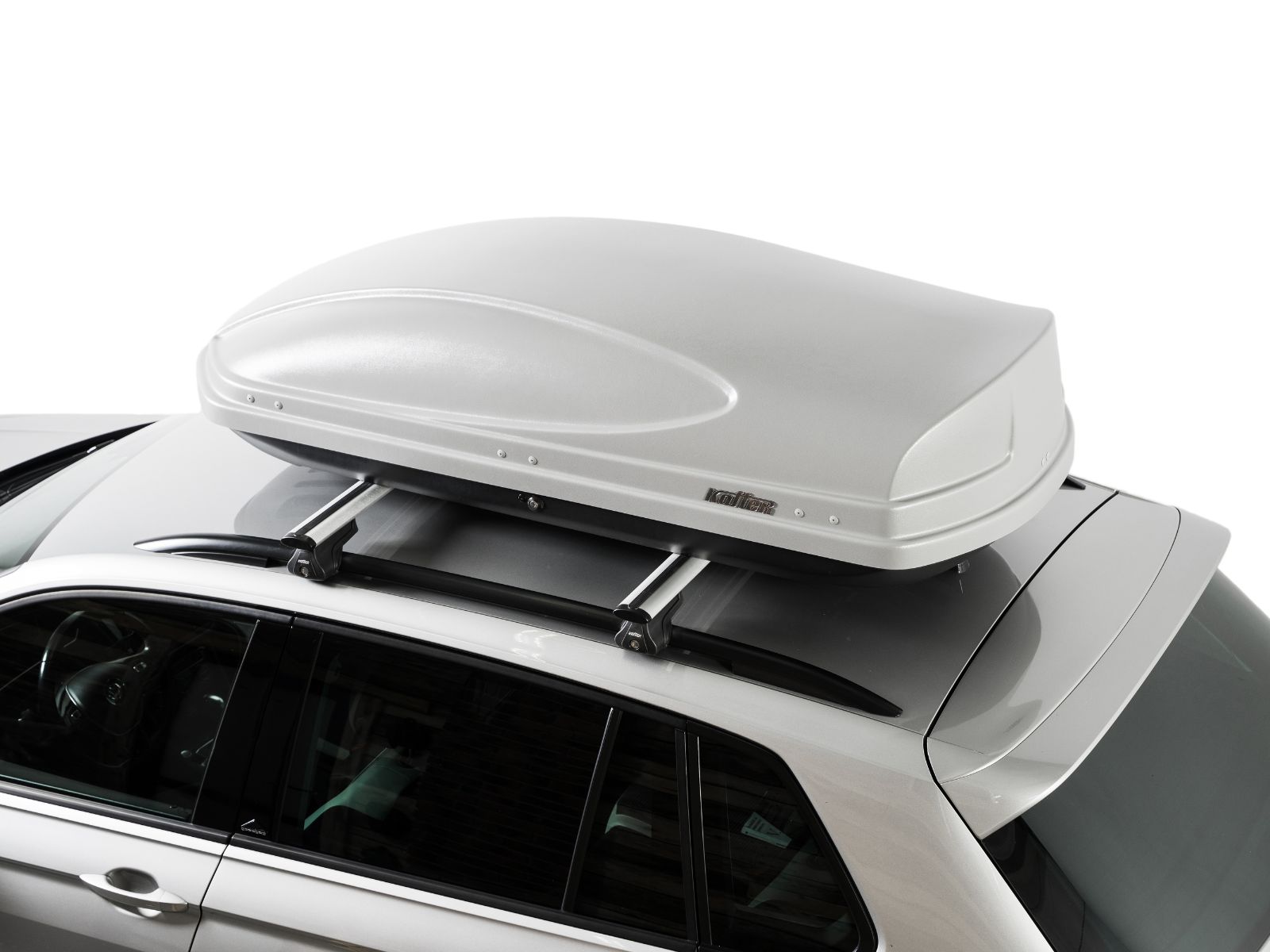 Автобокс на крышу Koffer 430 Серый Матовый с двусторонним открытием