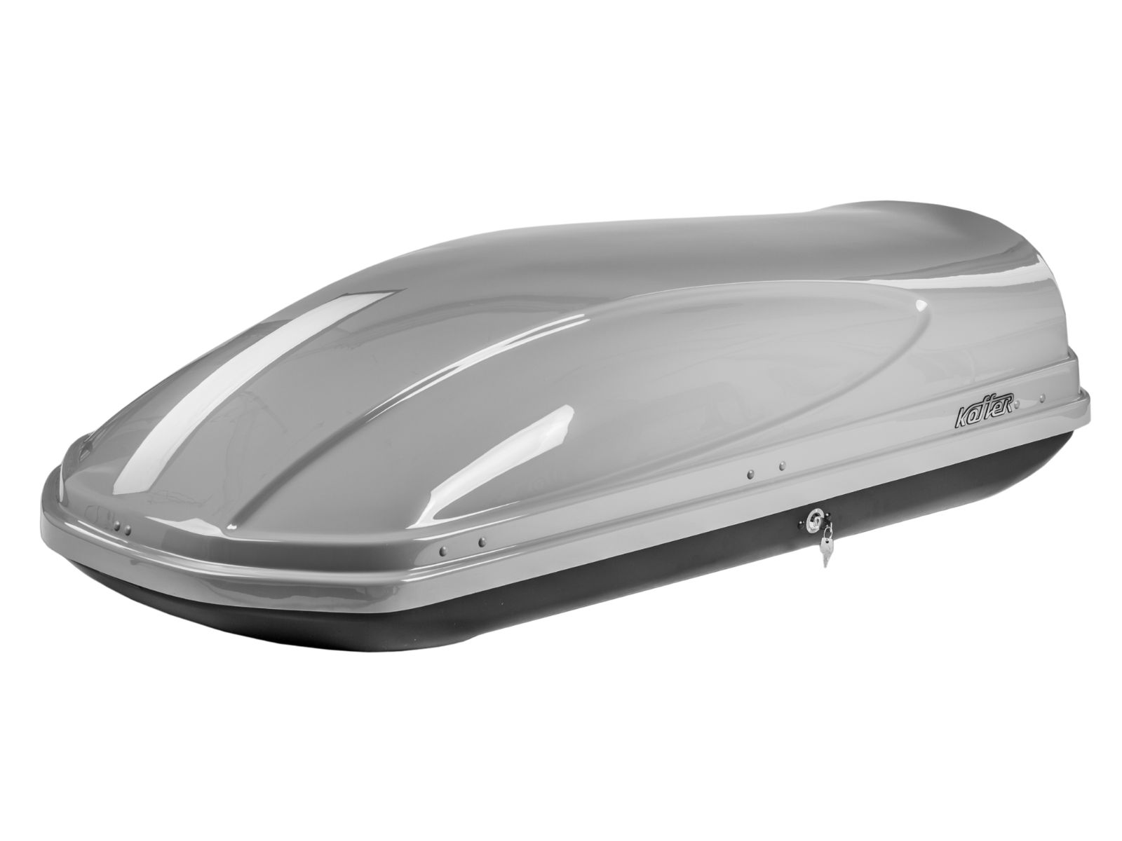 Автобокс на крышу Koffer 430 Серый Глянец с двусторонним открытием