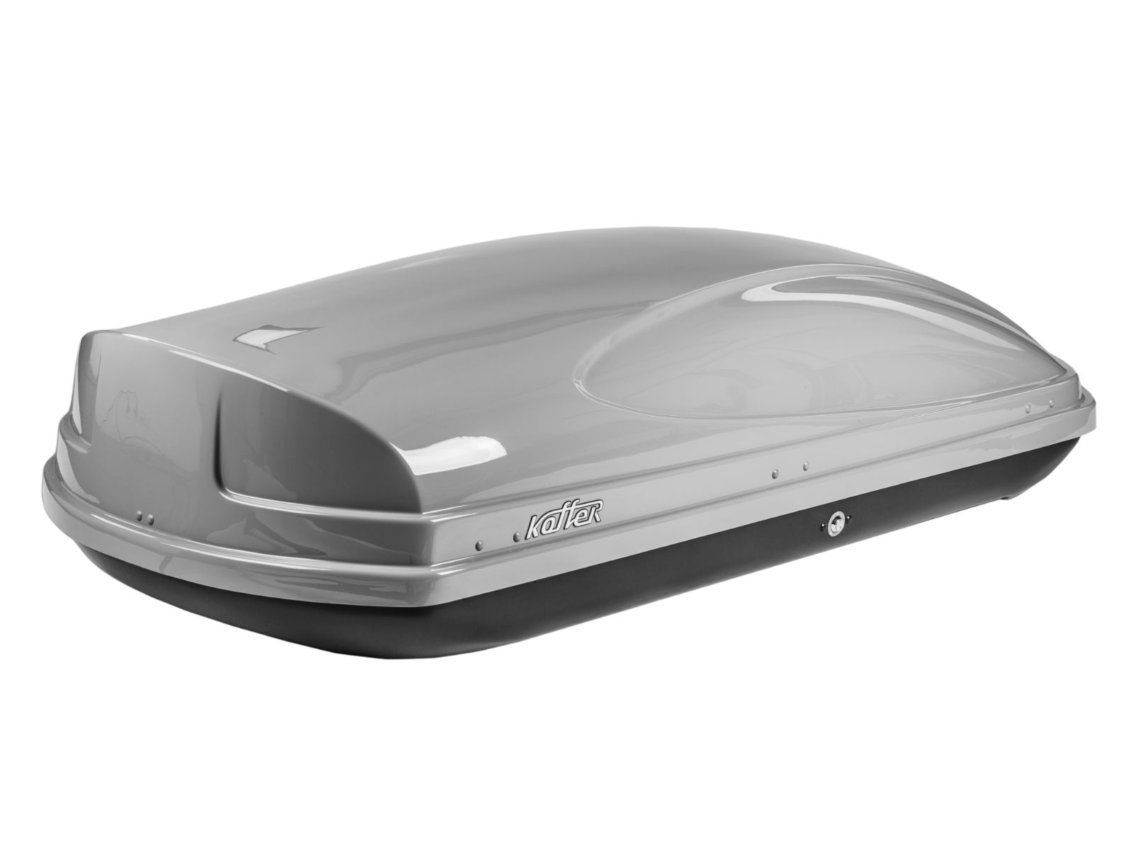 Автобокс на крышу Koffer 430 Серый Глянец с двусторонним открытием