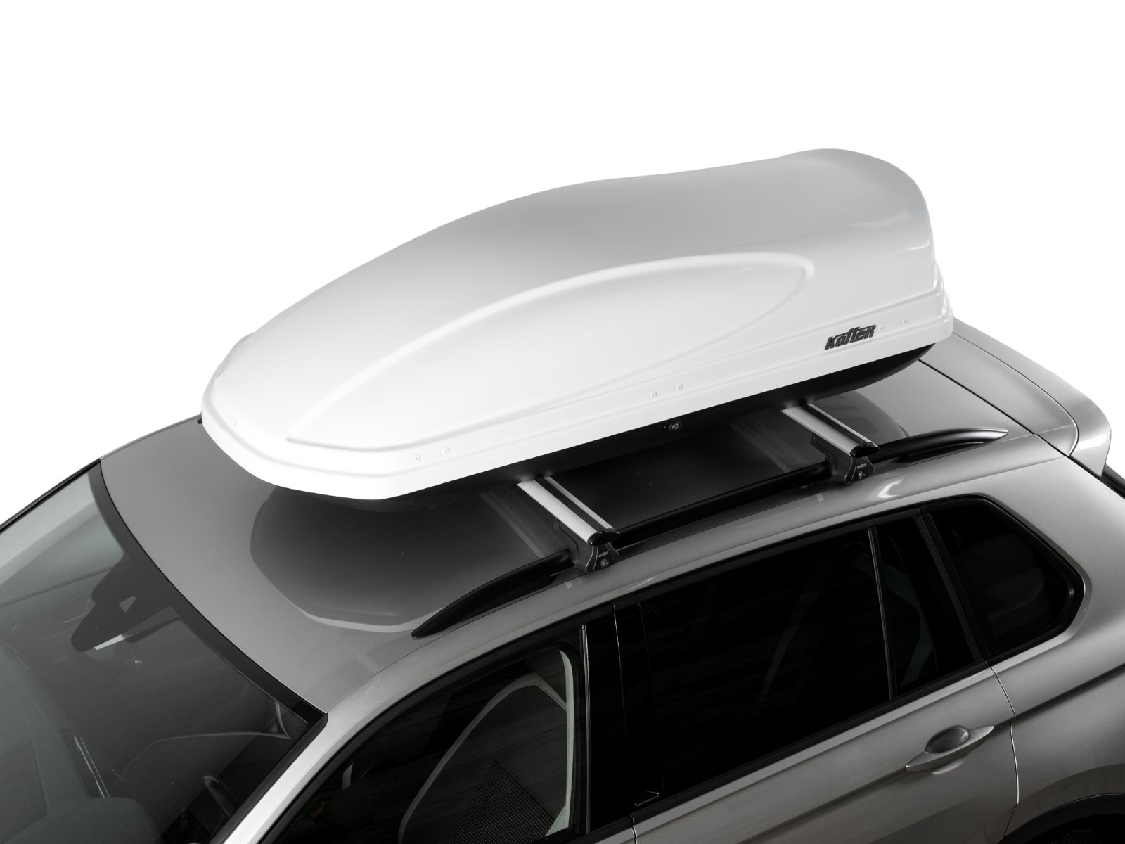 Автобокс на крышу Koffer 430 Белый Матовый с двусторонним открытием