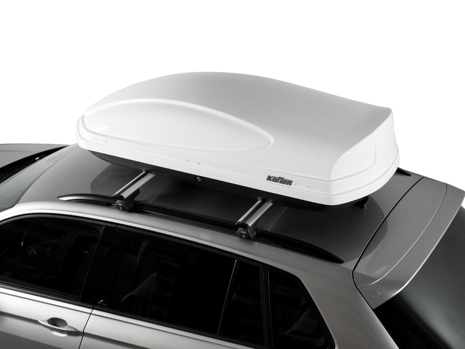 Автобокс на крышу Koffer 430 Белый Матовый с двусторонним открытием