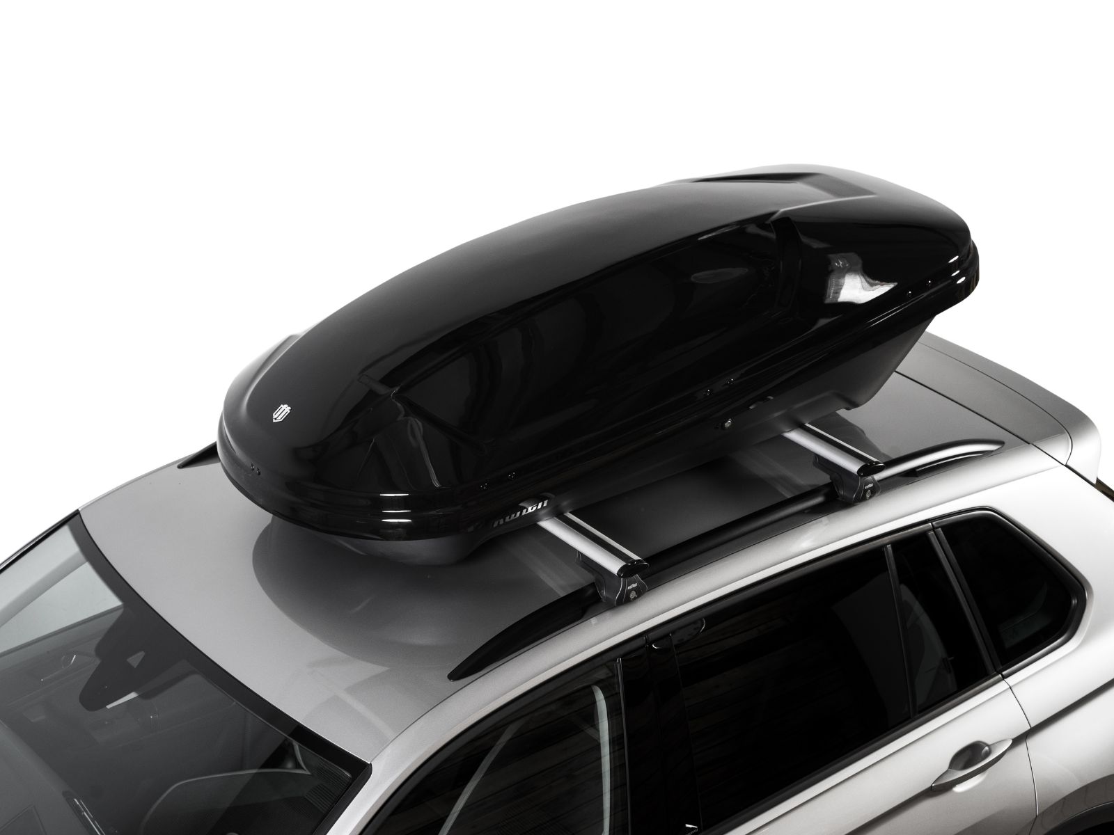 Автобокс на крышу Koffer 430S Чёрный Глянец с двусторонним открытием