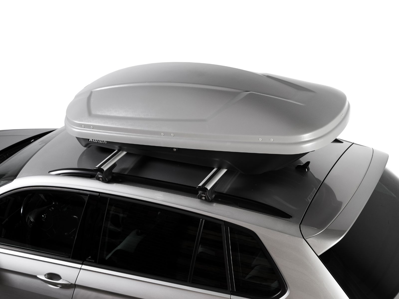 Автобокс на крышу Koffer 430S Серый Матовый с двусторонним открытием