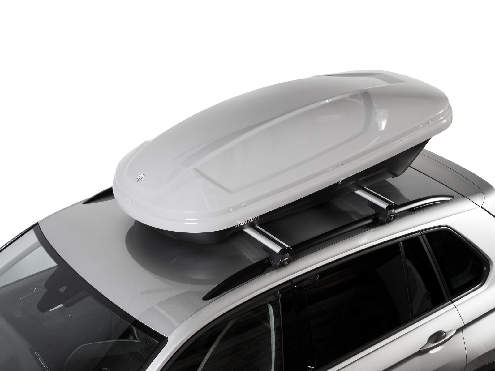 Автобокс на крышу Koffer 430S Серый Глянец с двусторонним открытием