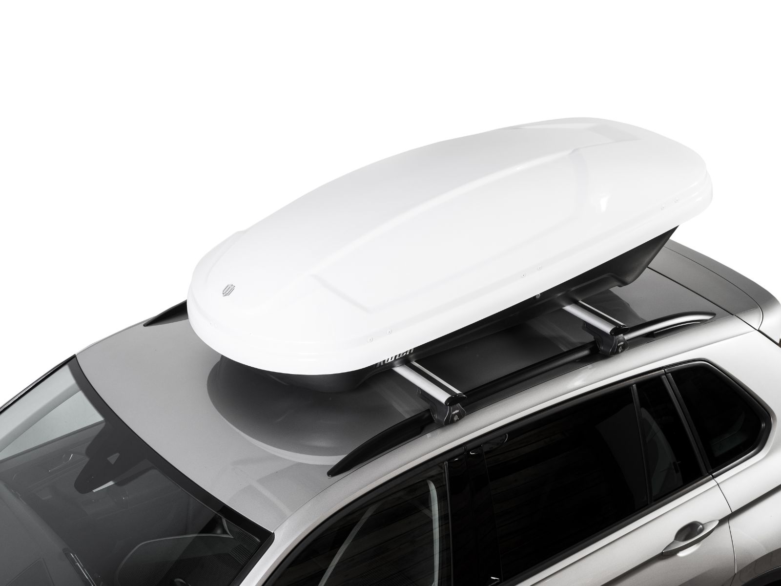 Автобокс на крышу Koffer 430S Белый Глянец с двусторонним открытием