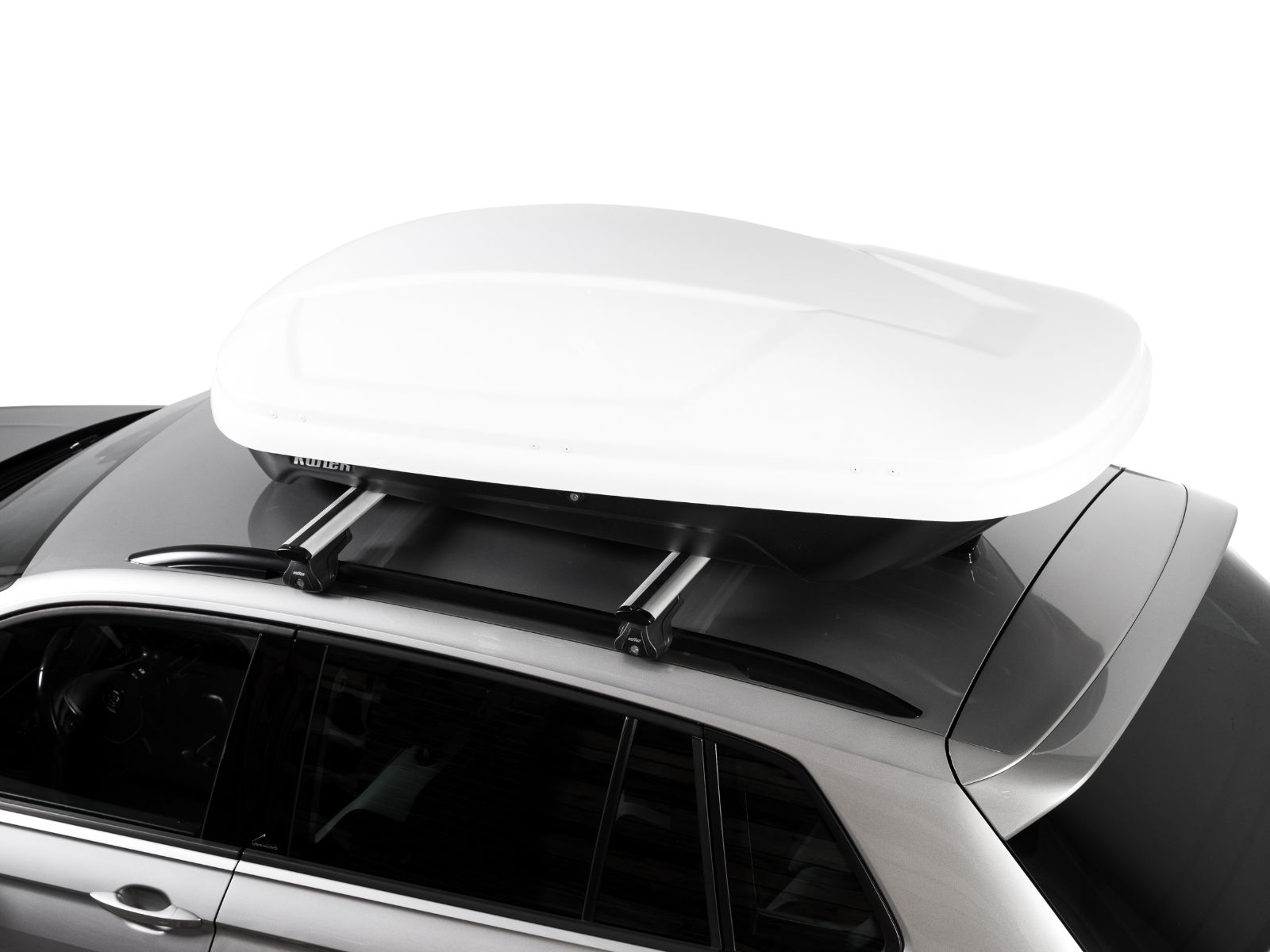 Автобокс на крышу Koffer 430S Белый Глянец с двусторонним открытием