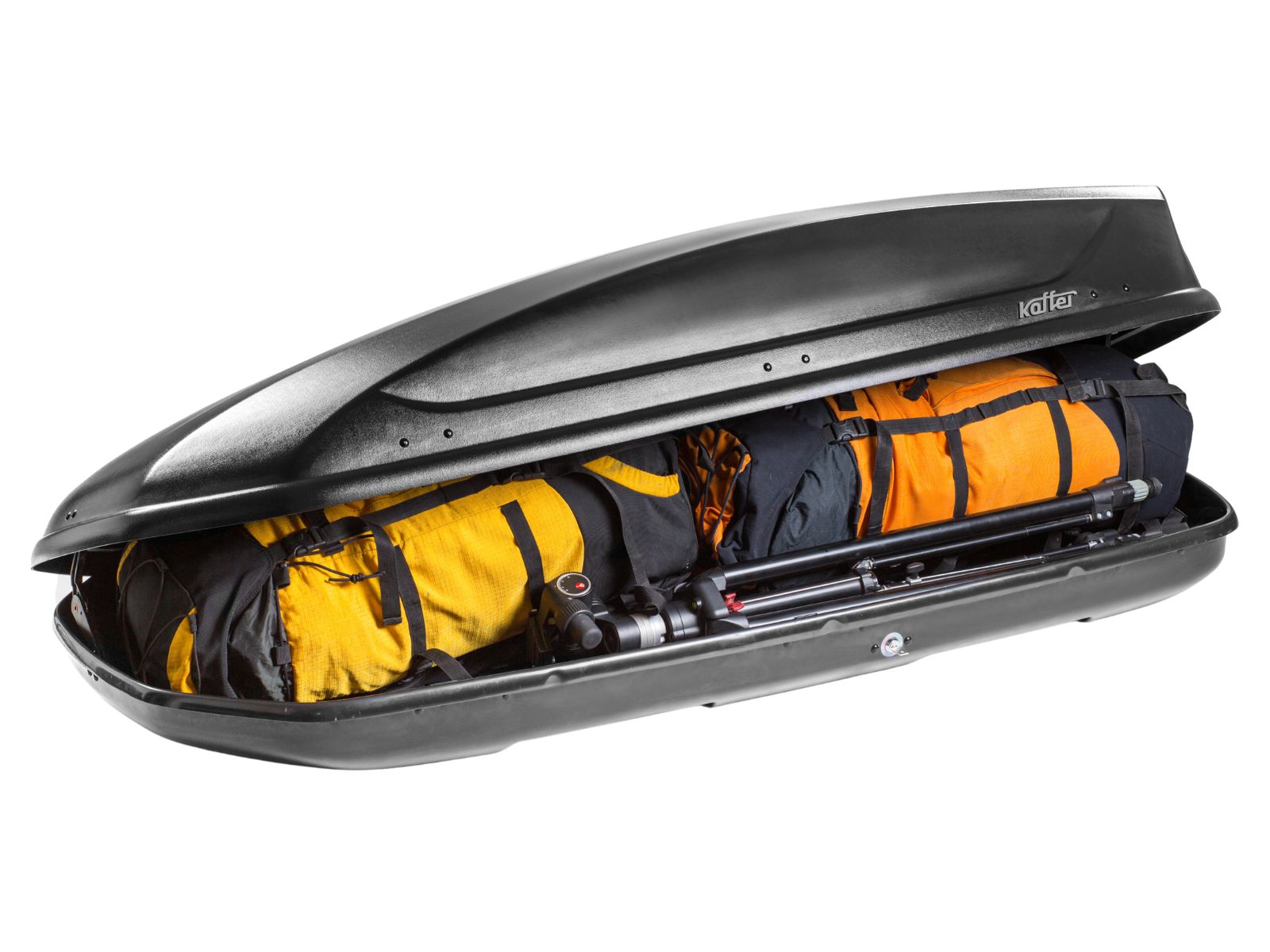 Автобокс на крышу Koffer 440 Чёрный Матовый с двусторонним открытием