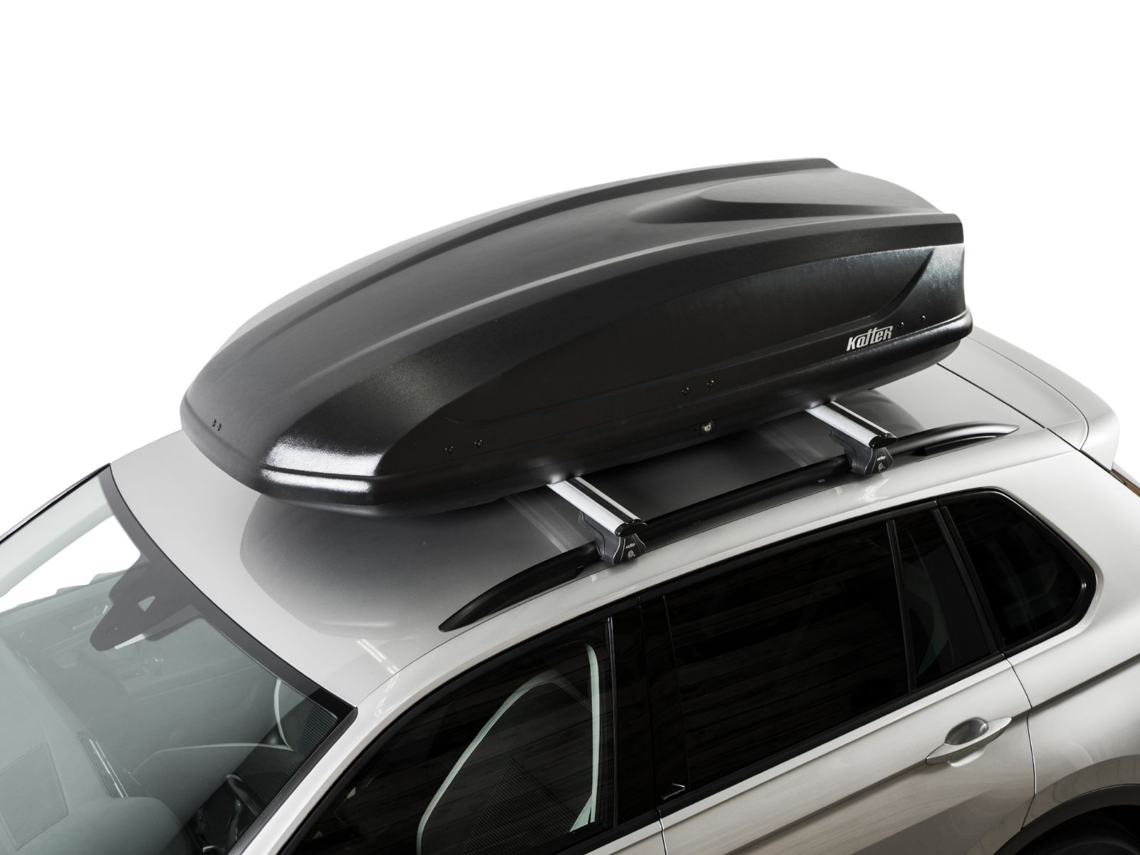 Автобокс на крышу Koffer 440 Чёрный Матовый с двусторонним открытием