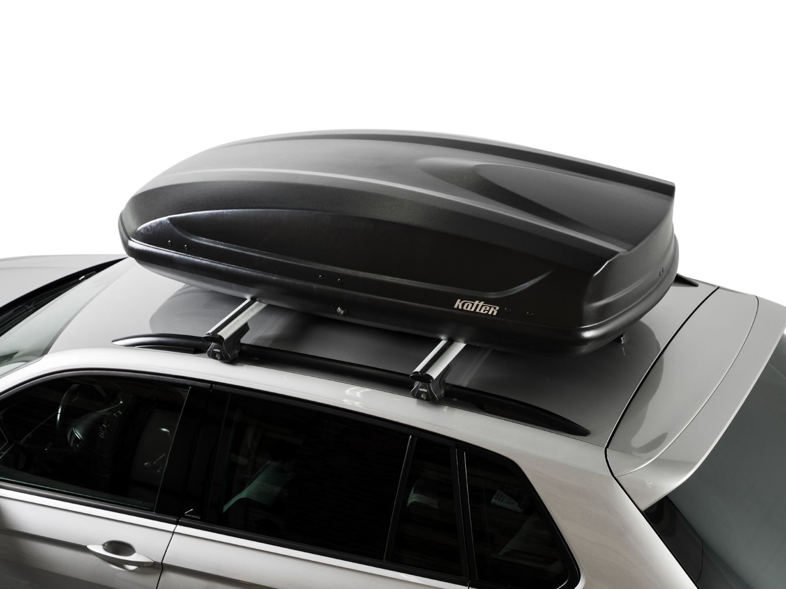 Автобокс на крышу Koffer 440 Чёрный Матовый с двусторонним открытием