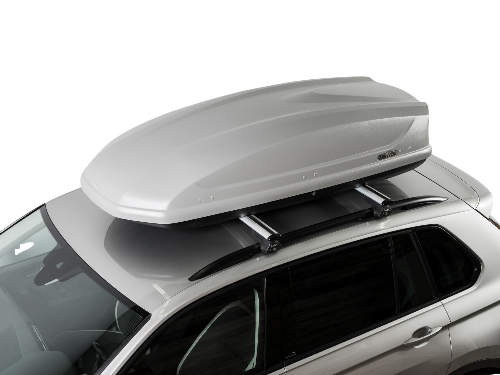 Автобокс на крышу Koffer 440 Серый Матовый с двусторонним открытием