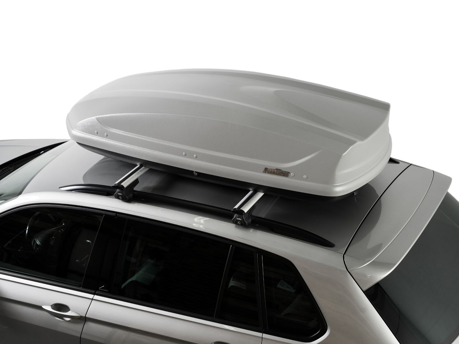 Автобокс на крышу Koffer 440 Серый Матовый с двусторонним открытием