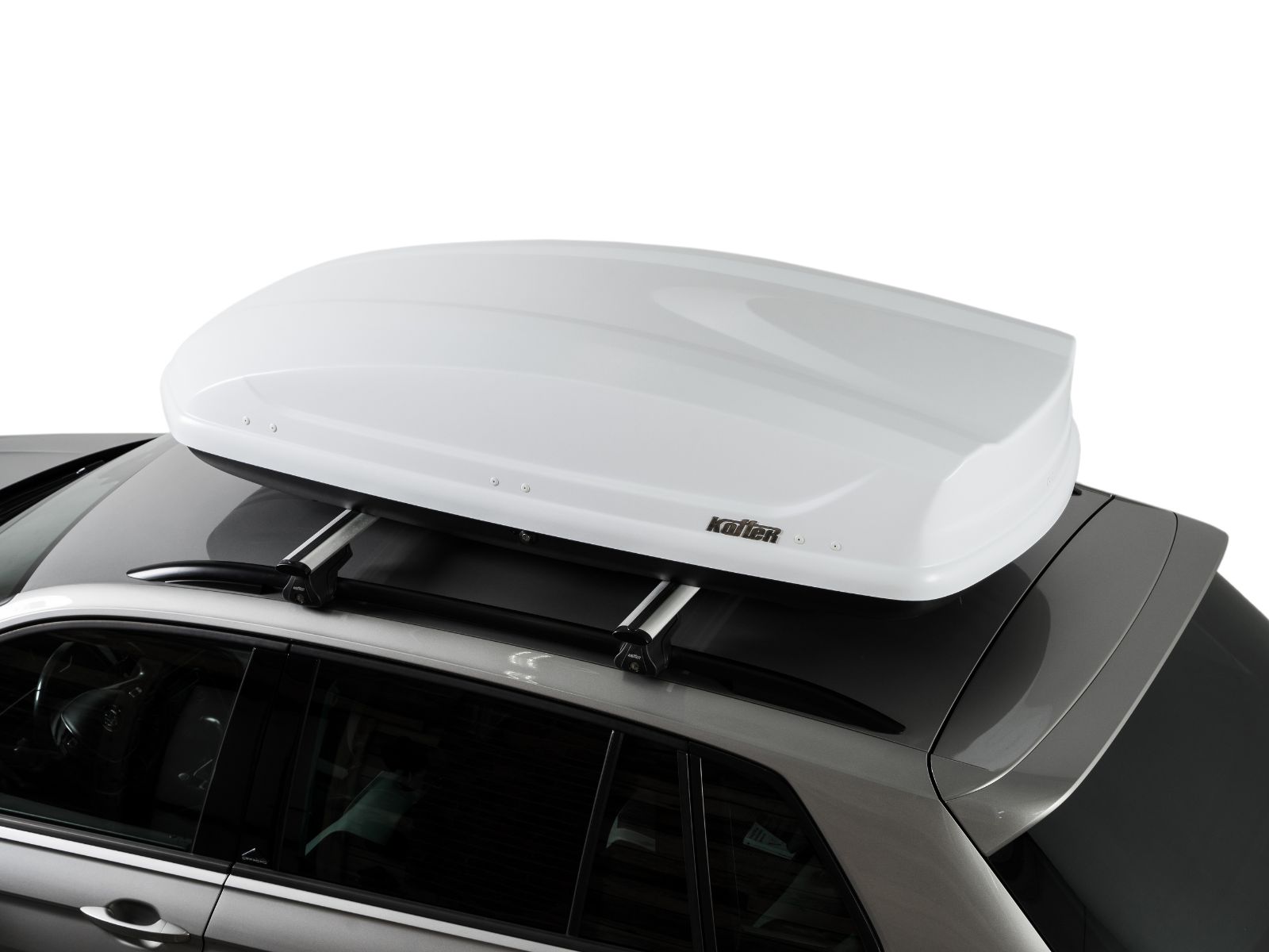 Автобокс на крышу Koffer 440 Белый Матовый с двусторонним открытием