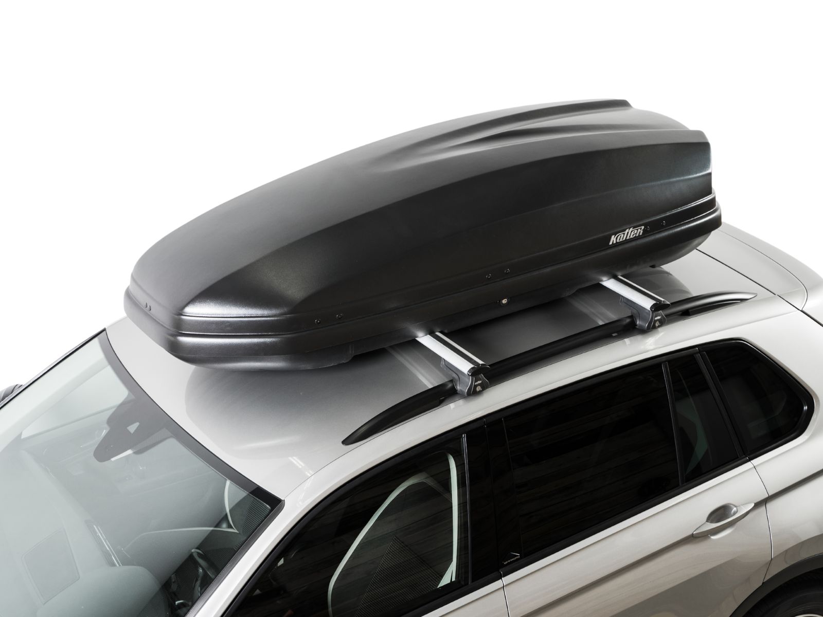 Автобокс на крышу Koffer 480 Чёрный Матовый с двусторонним открытием