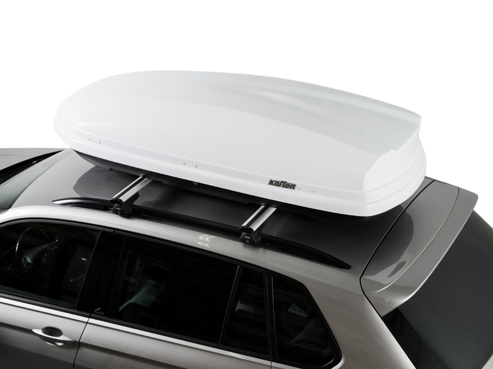 Автобокс на крышу Koffer 480 Белый Матовый с двусторонним открытием
