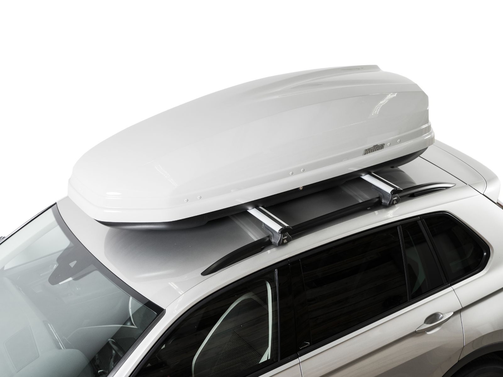 Автобокс на крышу Koffer 480 Белый Глянец с двусторонним открытием