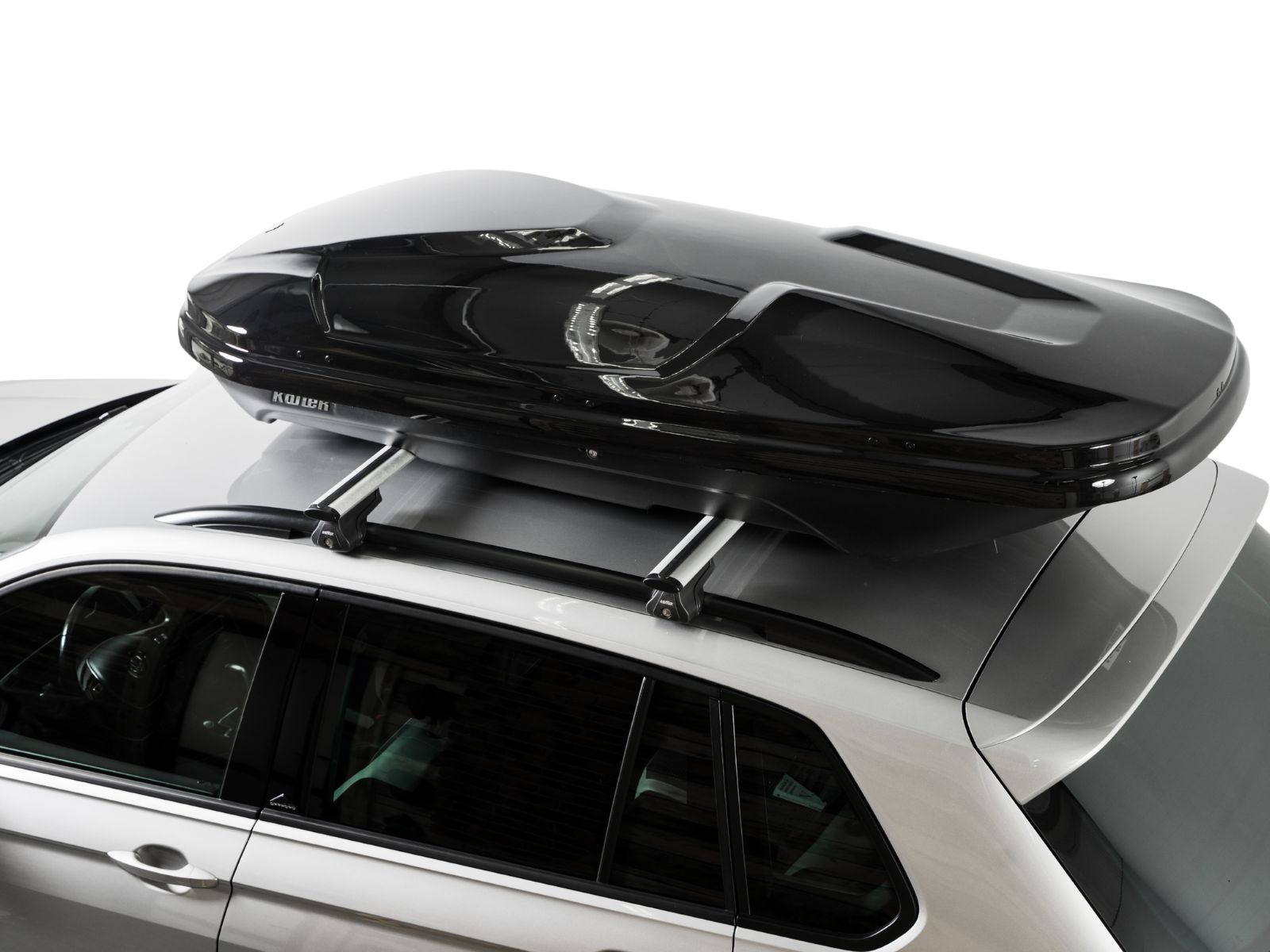 Автобокс на крышу Koffer 480S Чёрный Глянец с двусторонним открытием