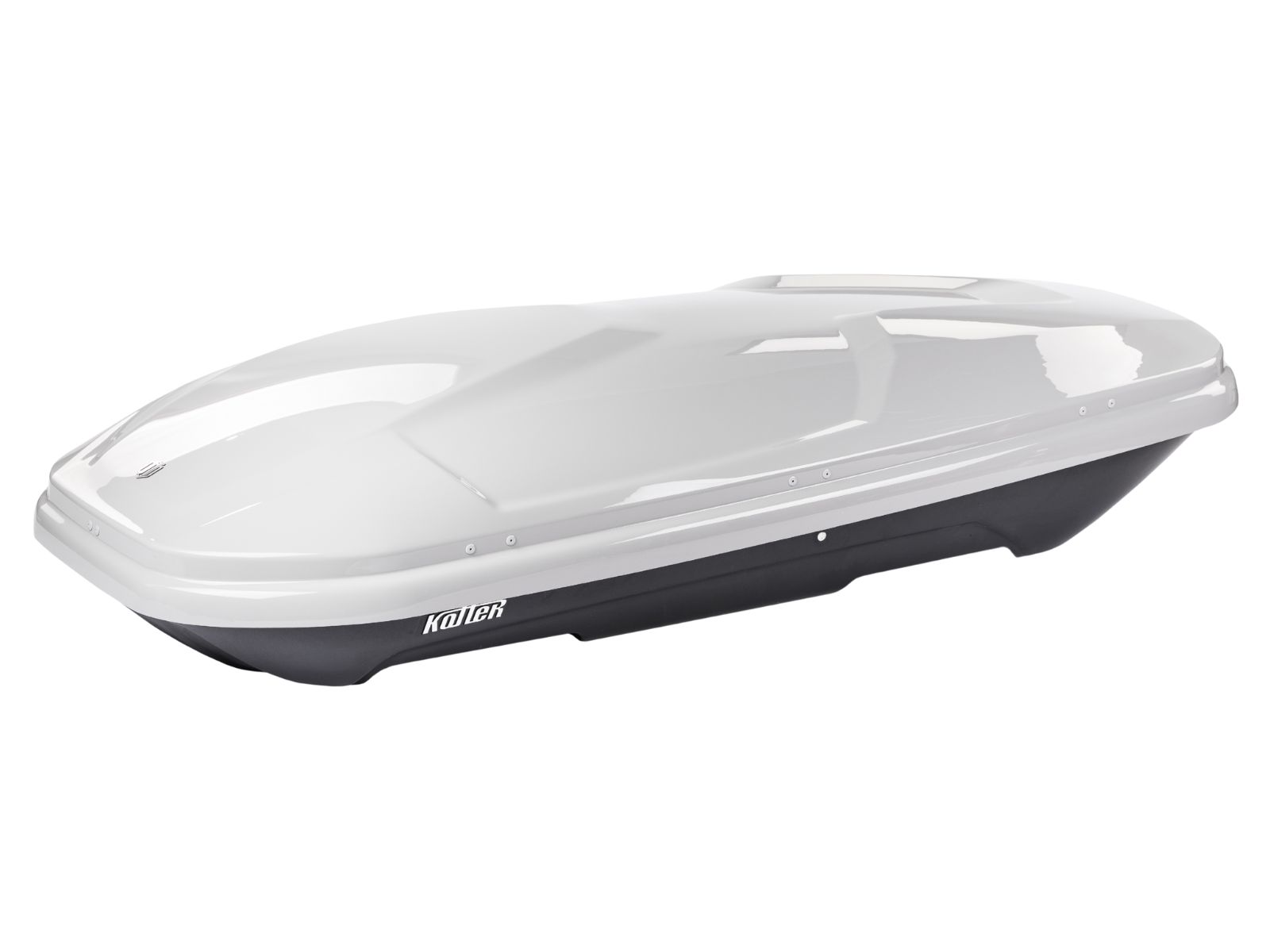 Автобокс на крышу Koffer 480S Белый Глянец с двусторонним открытием