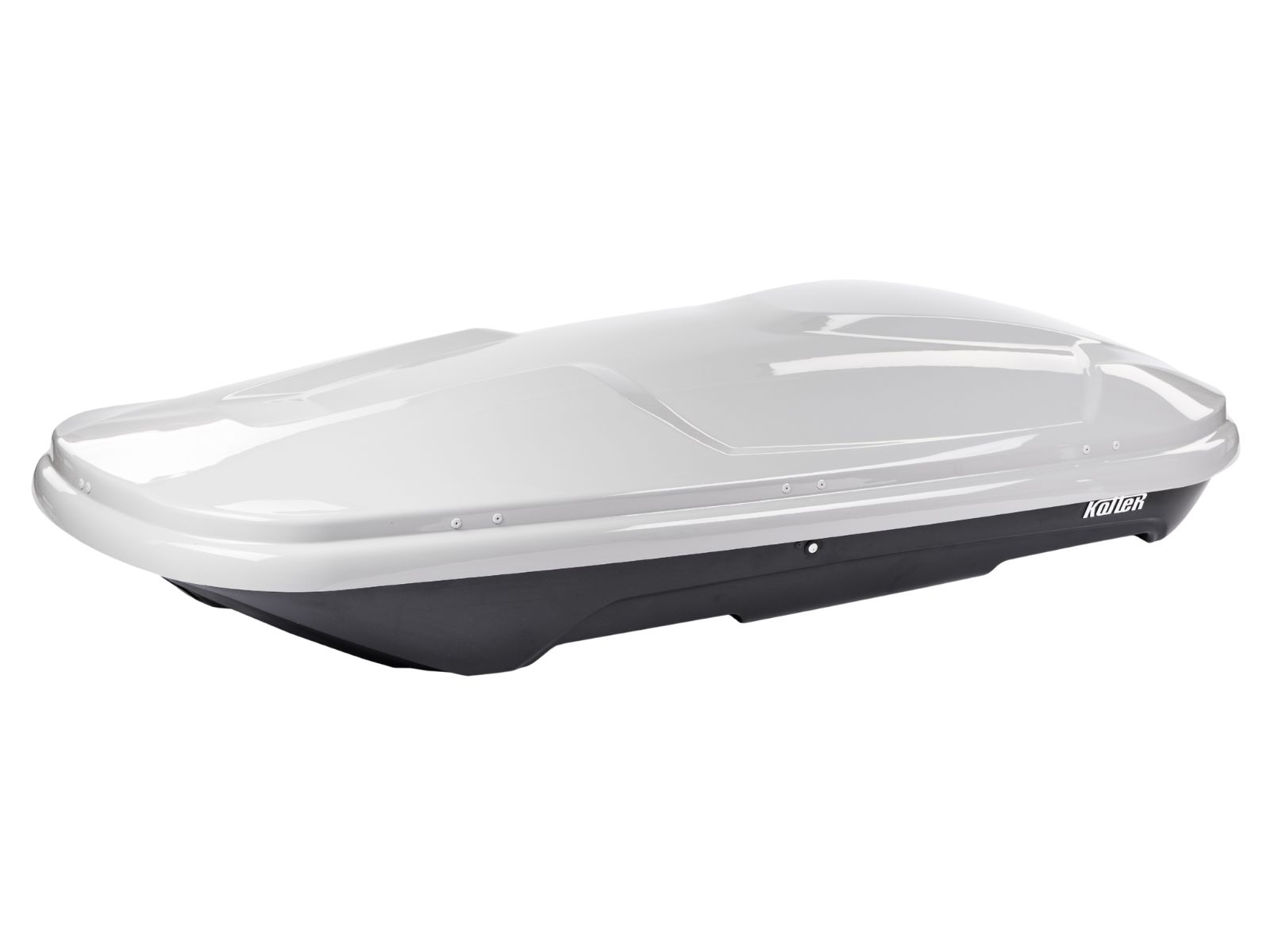 Автобокс на крышу Koffer 480S Белый Глянец с двусторонним открытием