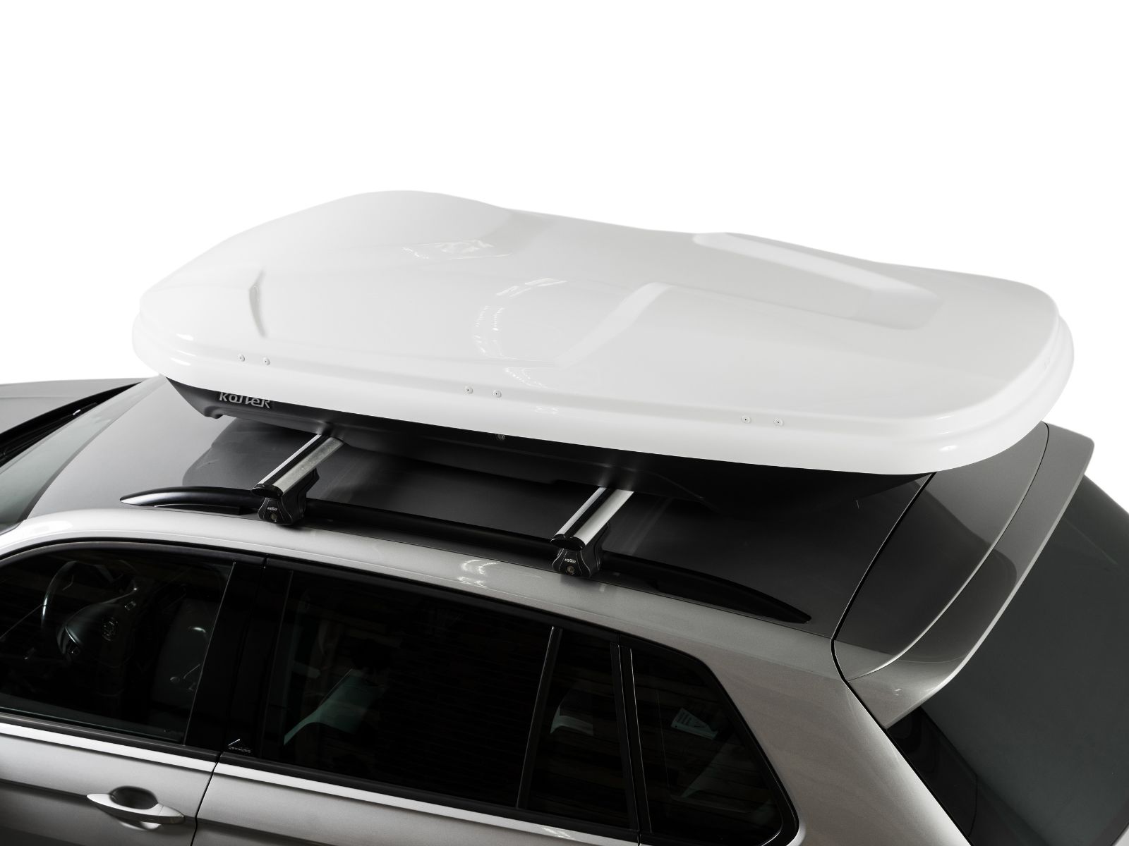 Автобокс на крышу Koffer 480S Белый Глянец с двусторонним открытием