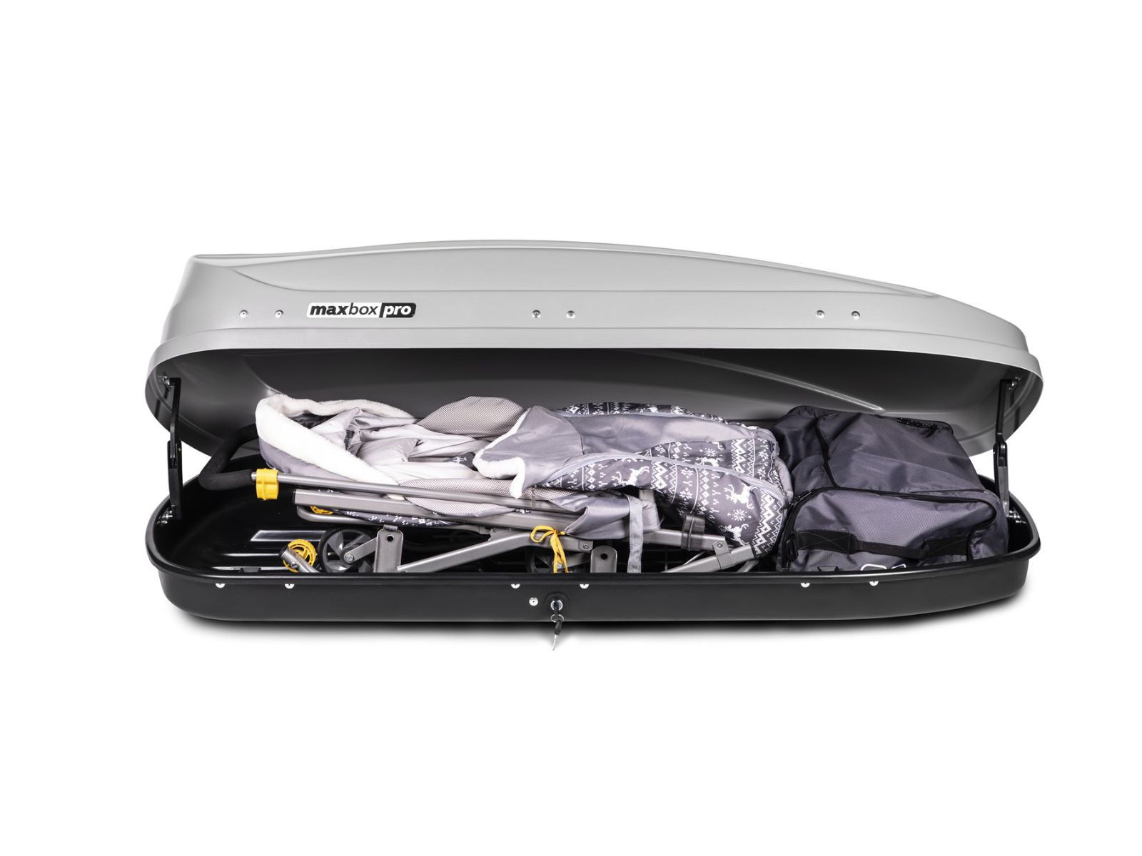 Автобокс MaxBox Pro 460 Серый Матовый с двусторонним открытием