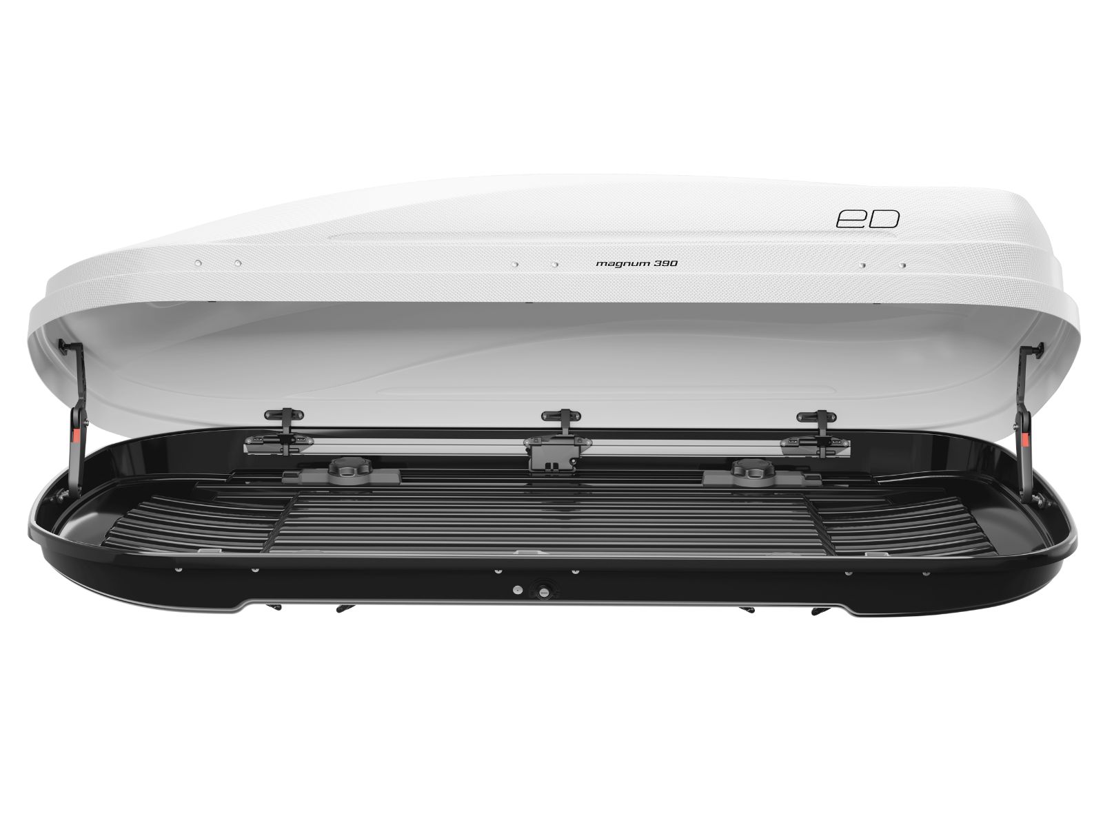 Автобокс Piligrim Магнум 390 Белый Карбон с двусторонним открытием