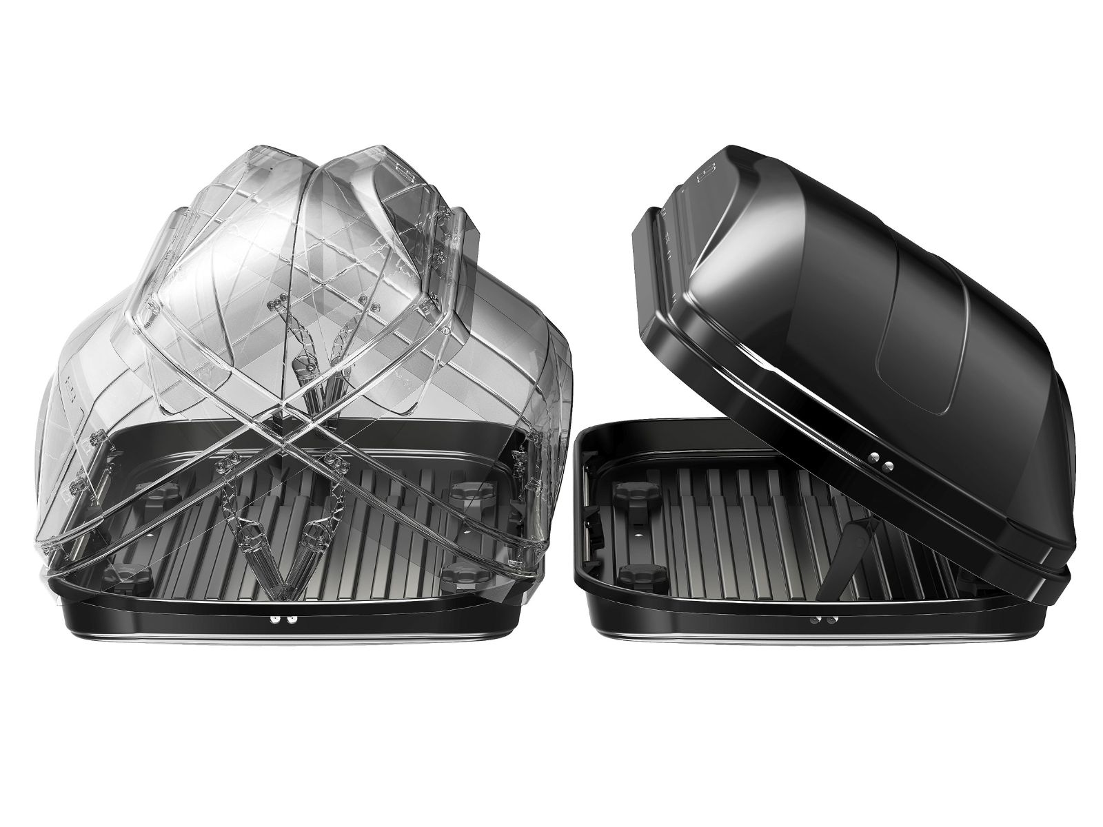 Автобокс Piligrim Магнум 390 Белый Карбон с двусторонним открытием