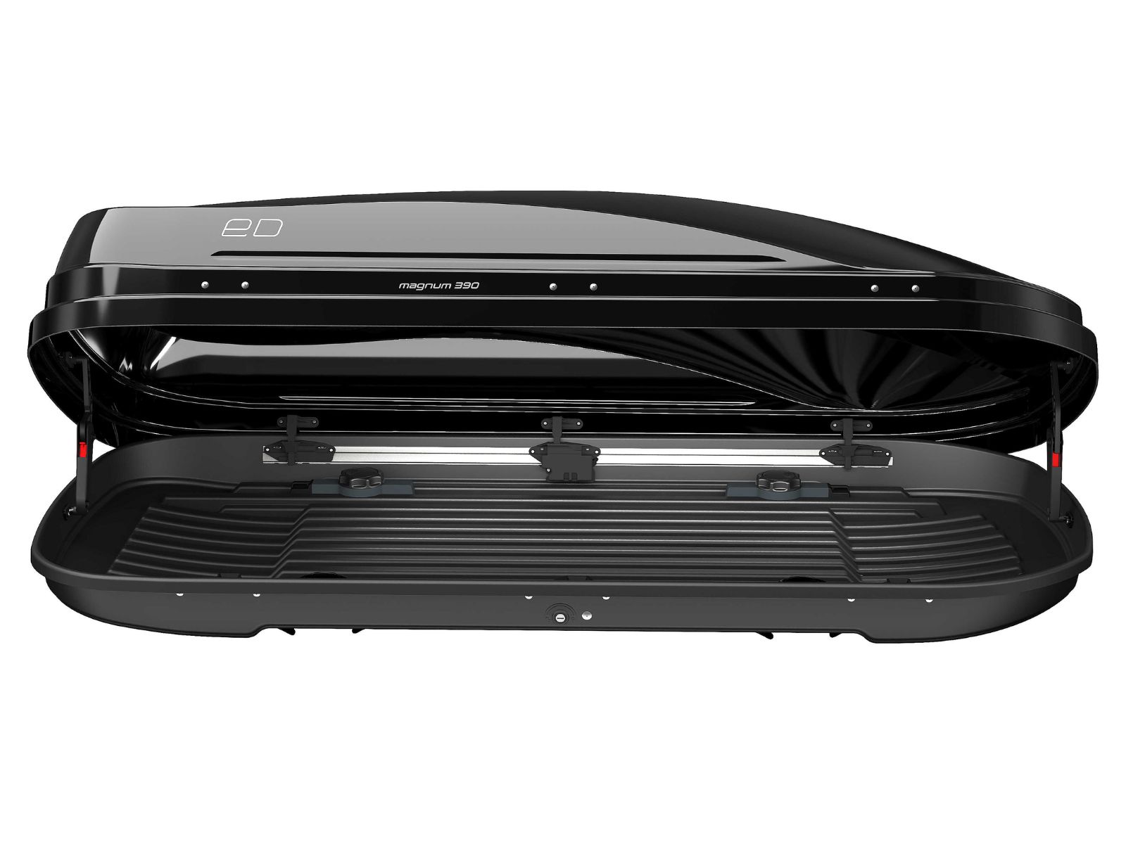 Автобокс Piligrim Магнум 390 Чёрный Глянец с двусторонним открытием